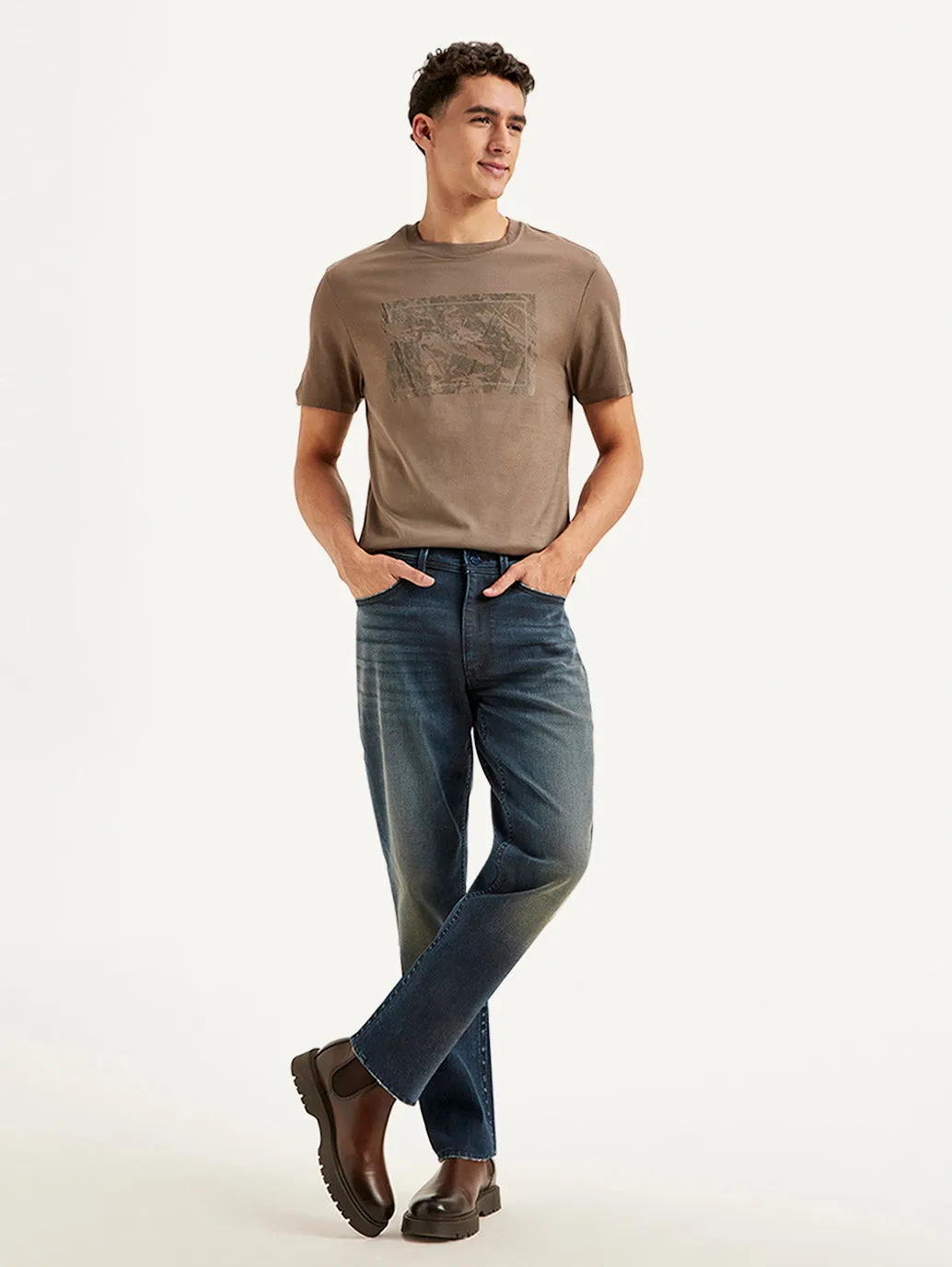 Travel Essential Suitable Outfit Men's Redloop 541 Blue Athletic Tapered Fit Mid Rise Jeans