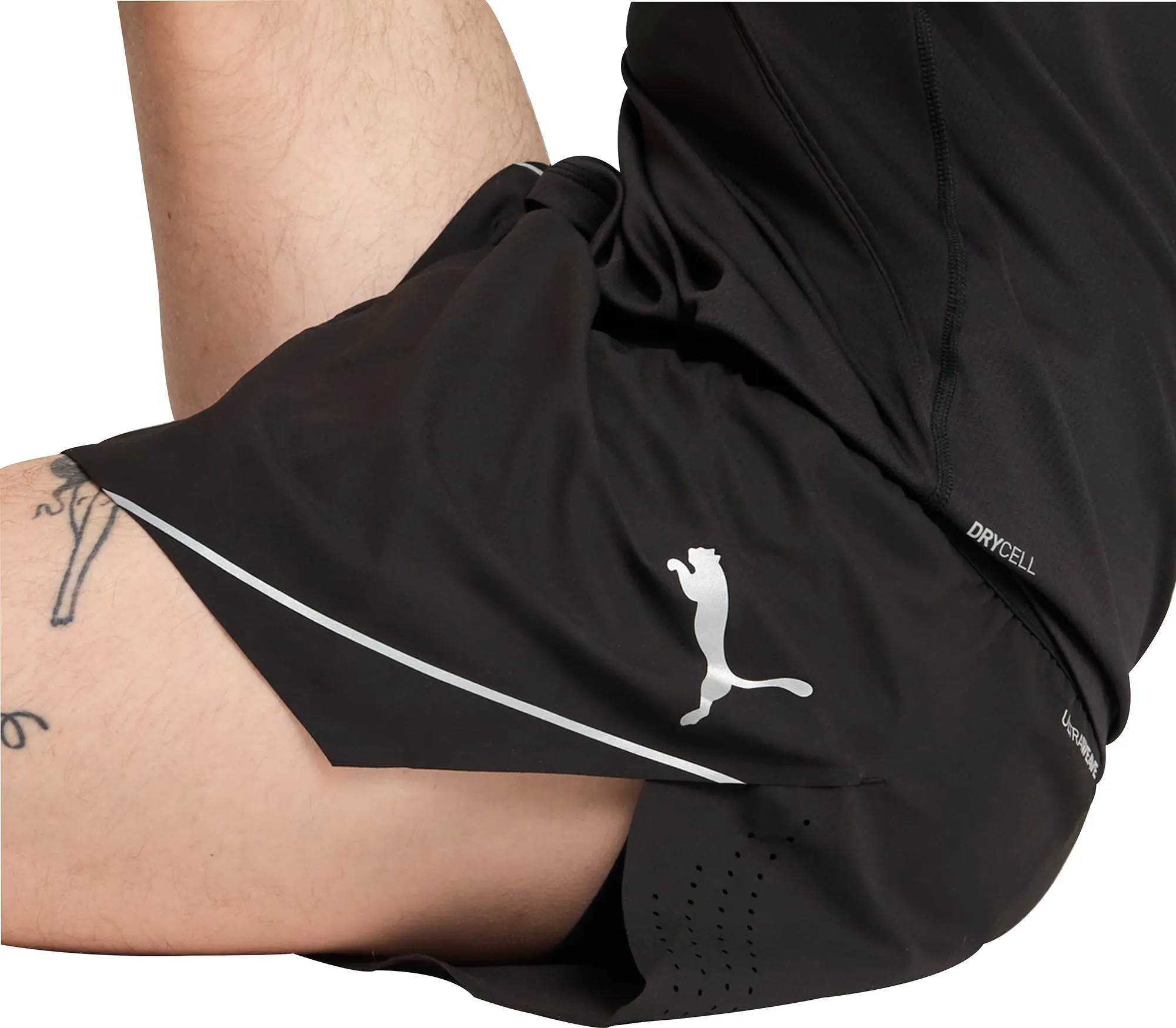 fall shorts Puma Raceday Ultraweave 3 Inch Split Mens Running Shorts - Black