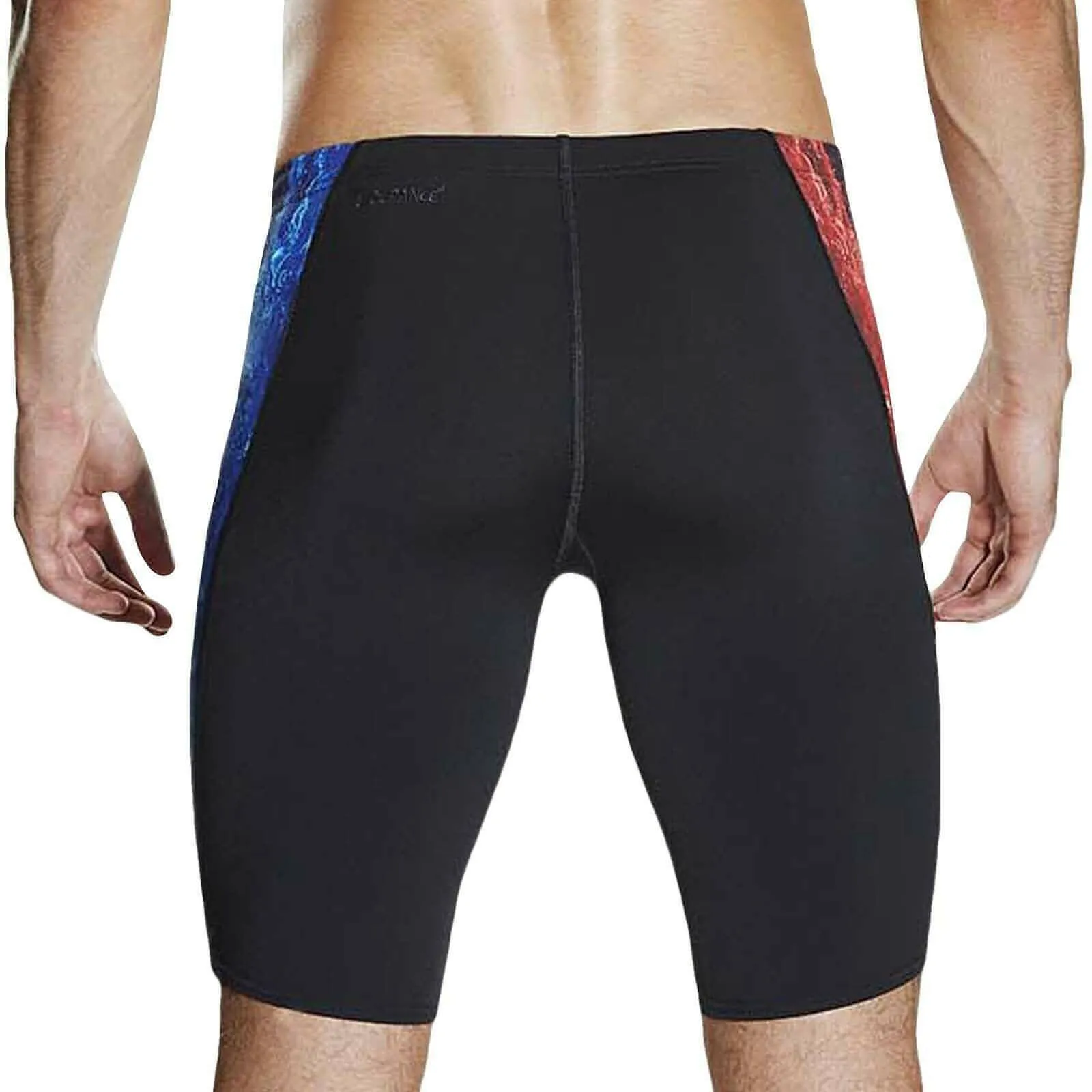 Speedo Placement Digital V-Cut Mens Jammer Swim Shorts - Black Holiday Fun