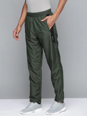 FlexibleKnees Alcis Men Olive Green Solid Track Pants