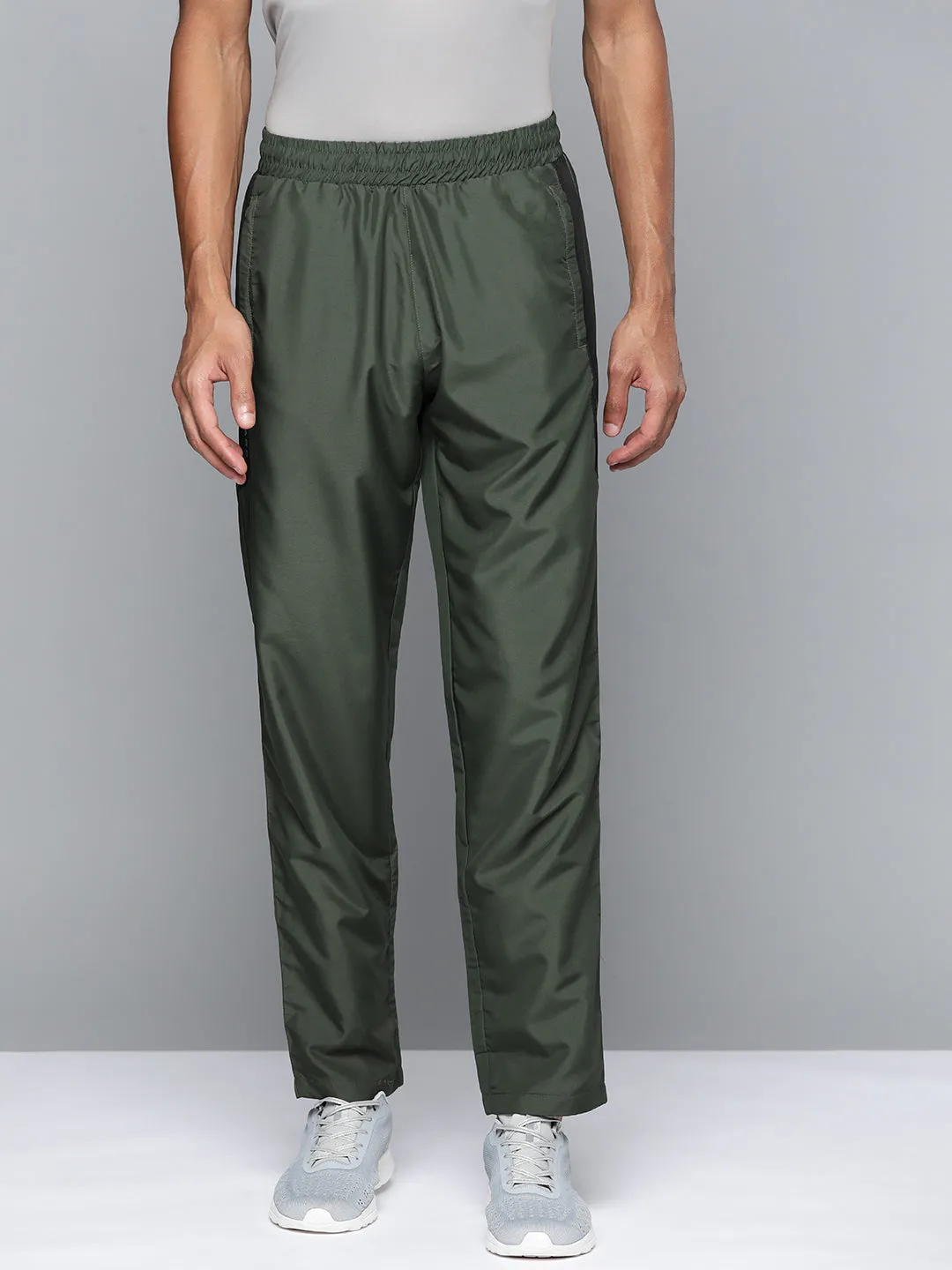 Loose cut Alcis Men Olive Green Solid Track Pants