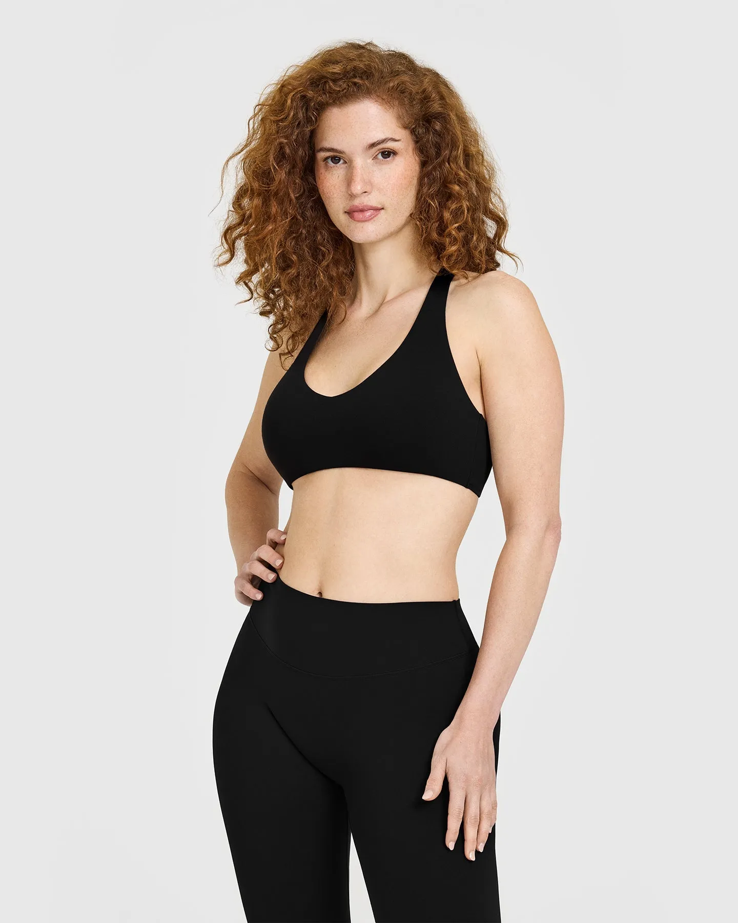 Lightweight SoftMotion? Bralette | Black Plain fitness clothing Low-intensity workouts
