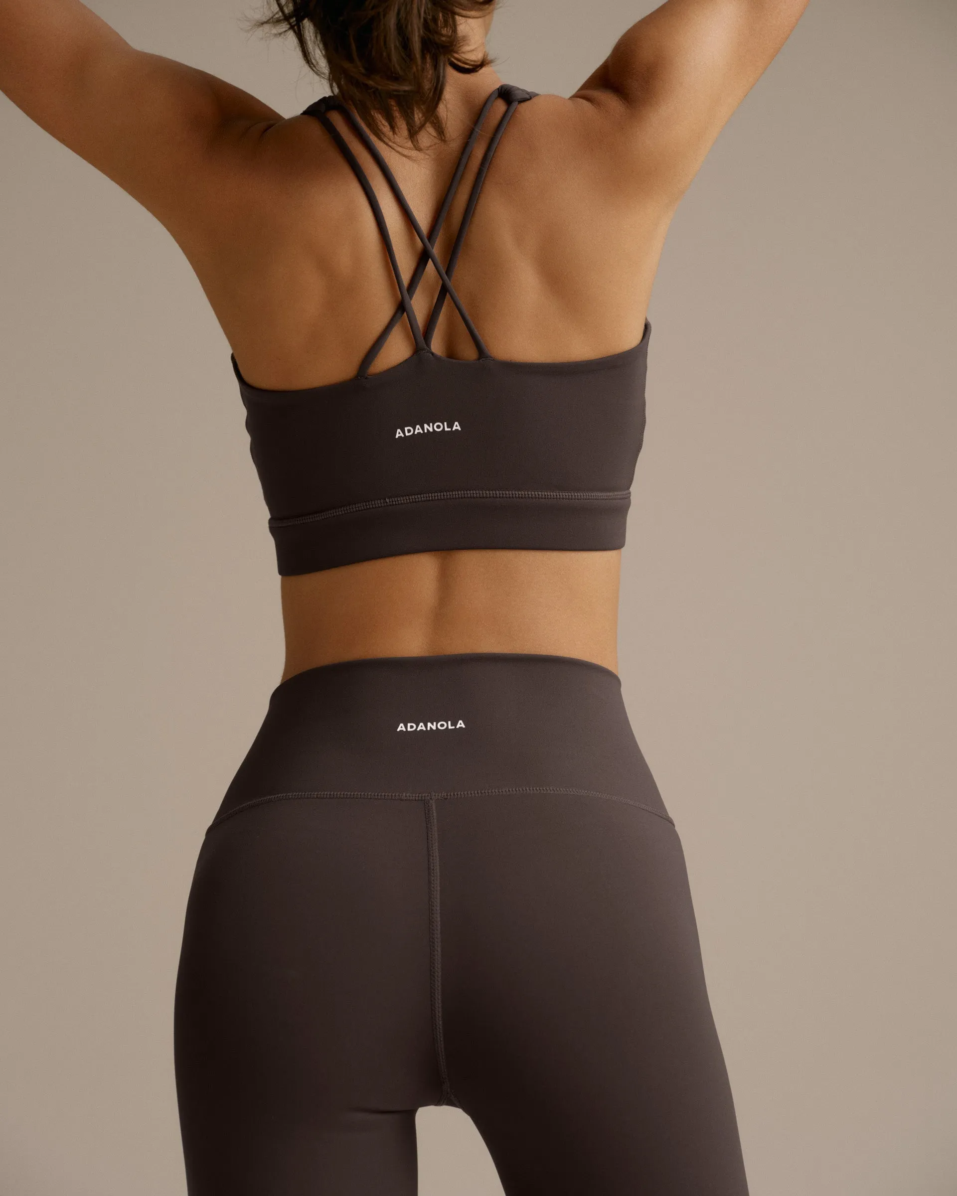 Ultimate Wrap Over Leggings - Coffee Bean Grip Band Petite Size City Walk