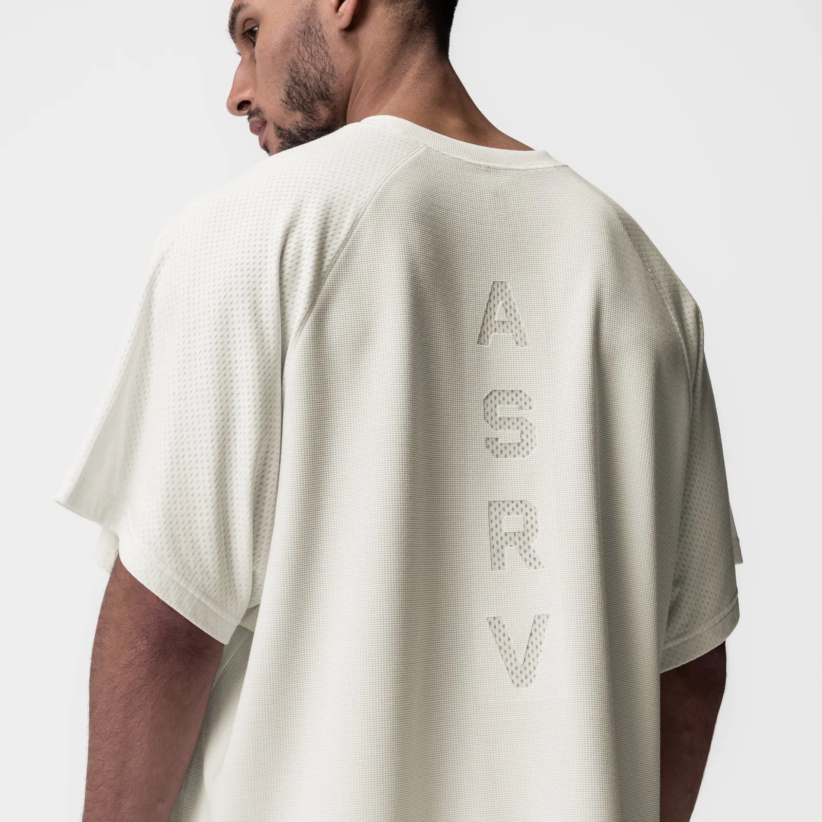Midweight Knit 0946. Waffle Knit Oversized Tee - Cream