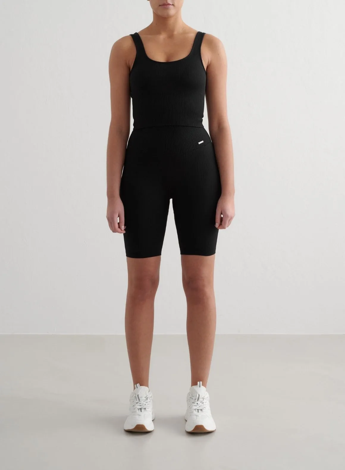 Black Ribbed Seamless Shaping Bralette Reinforced Seams