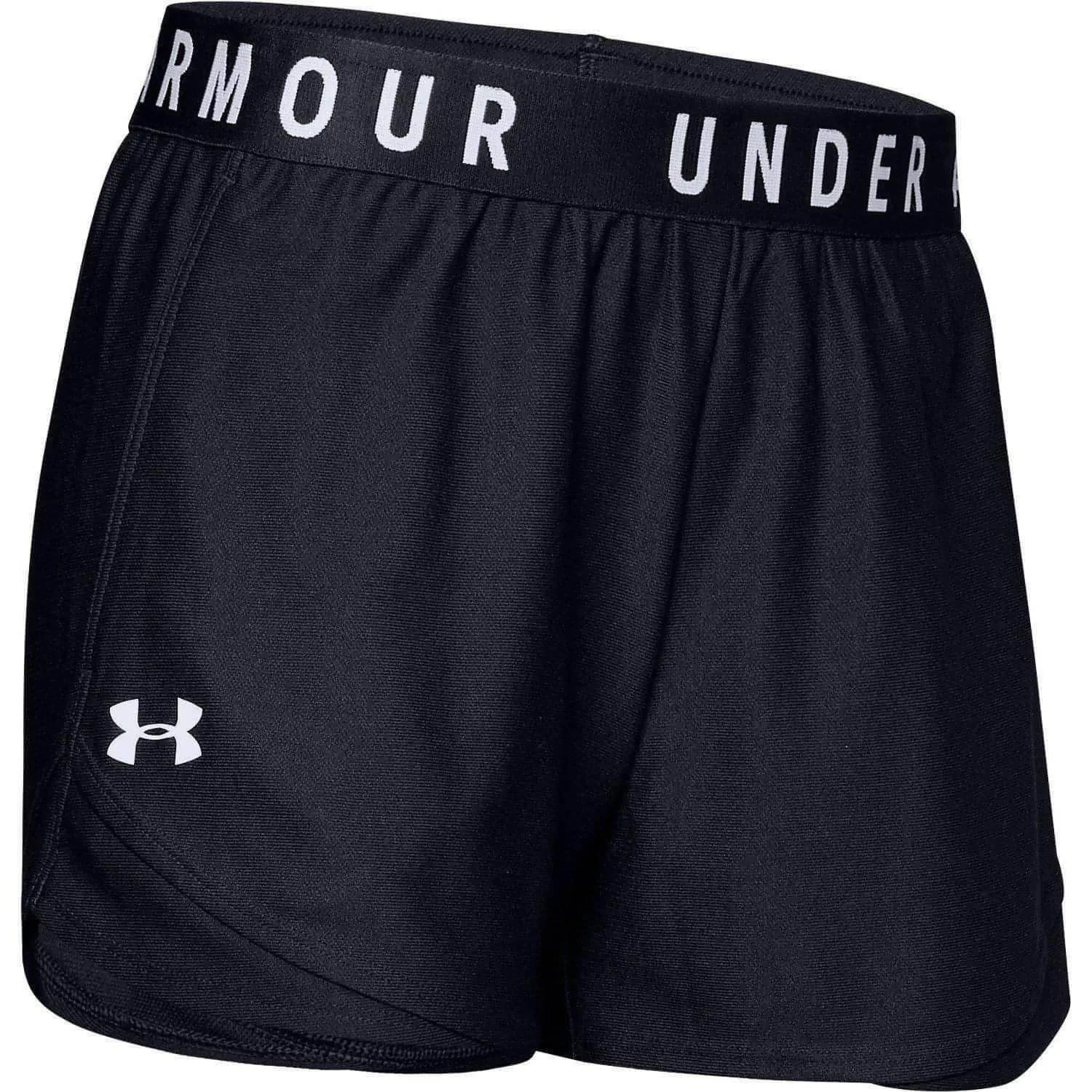 Under Armour Play Up 3.0 Womens Running Shorts - Black Striped Design