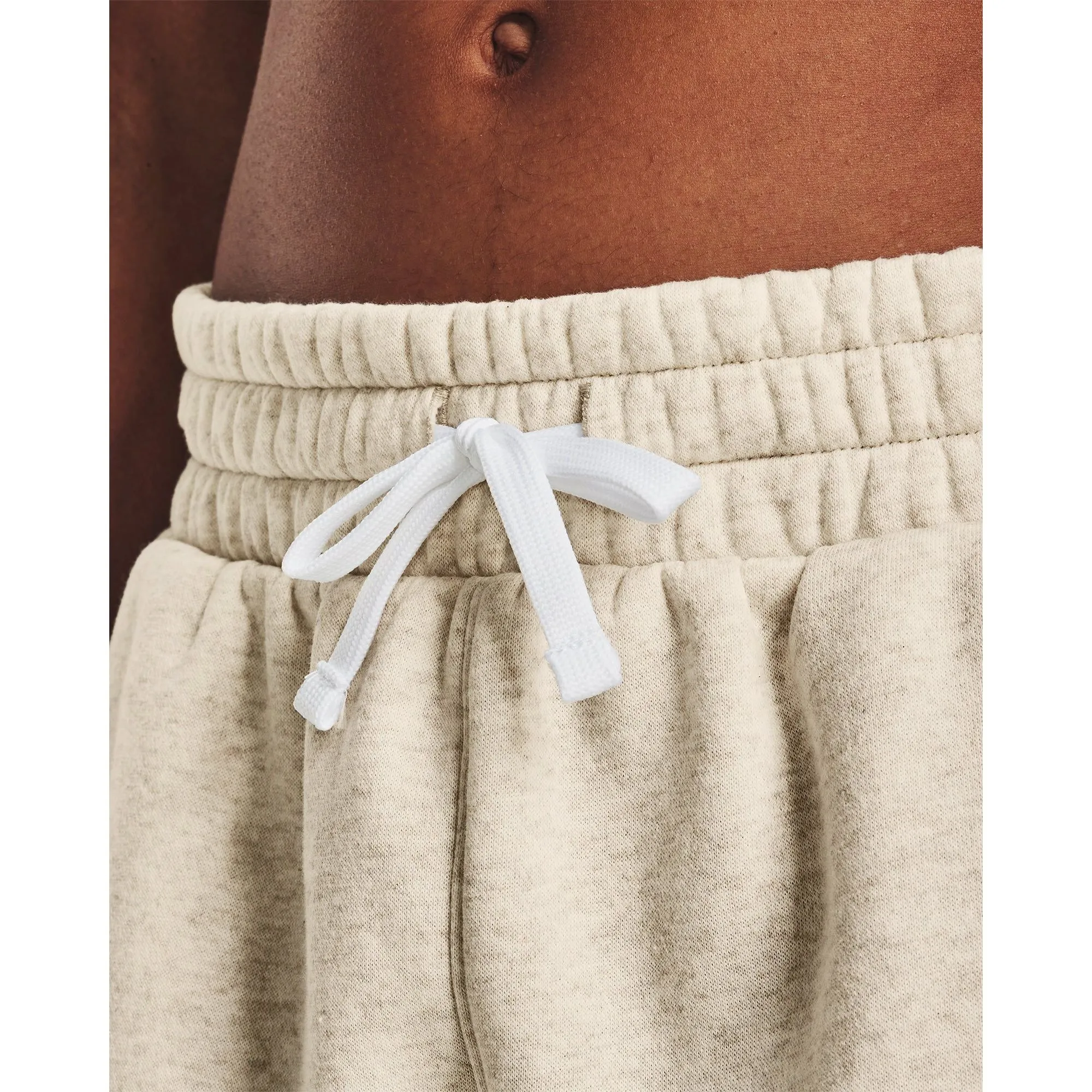 Under Armour Rival Fleece Womens Training Shorts - Beige Flame Retardant Coating