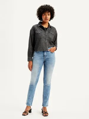 Women's 312 Blue Straight Fit Mid Rise Jeans Quality Wear Urban Explorer Picnic Style