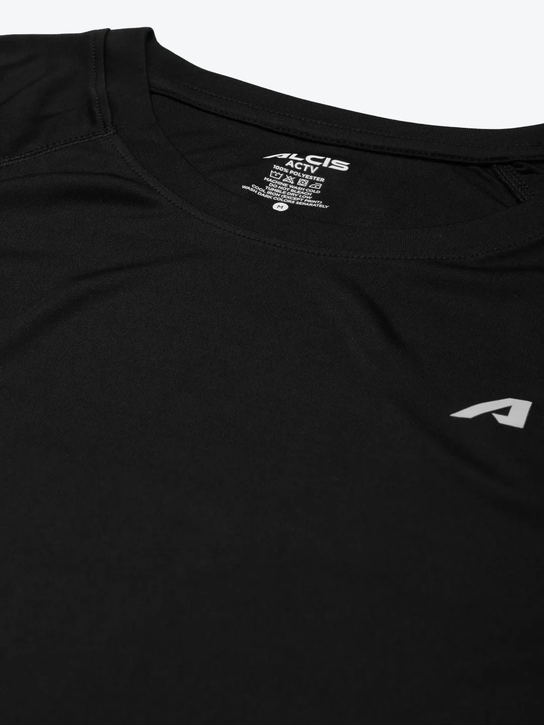 Flatlock stitching LightweightDesign ALCIS Men Black Slim Fit Running T-shirt