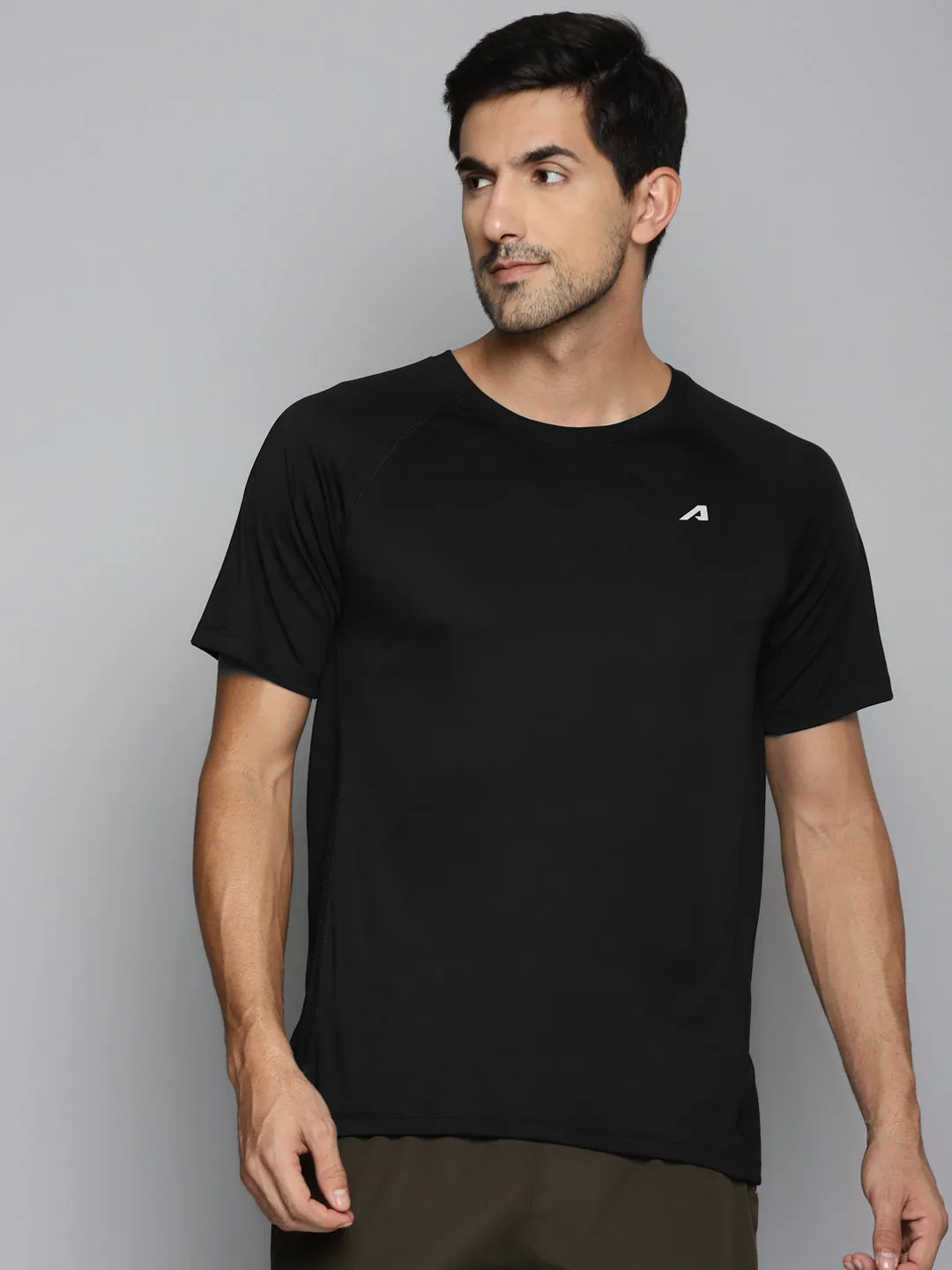 Spark Mood Fast Fit ALCIS Men Black Slim Fit Running T-shirt