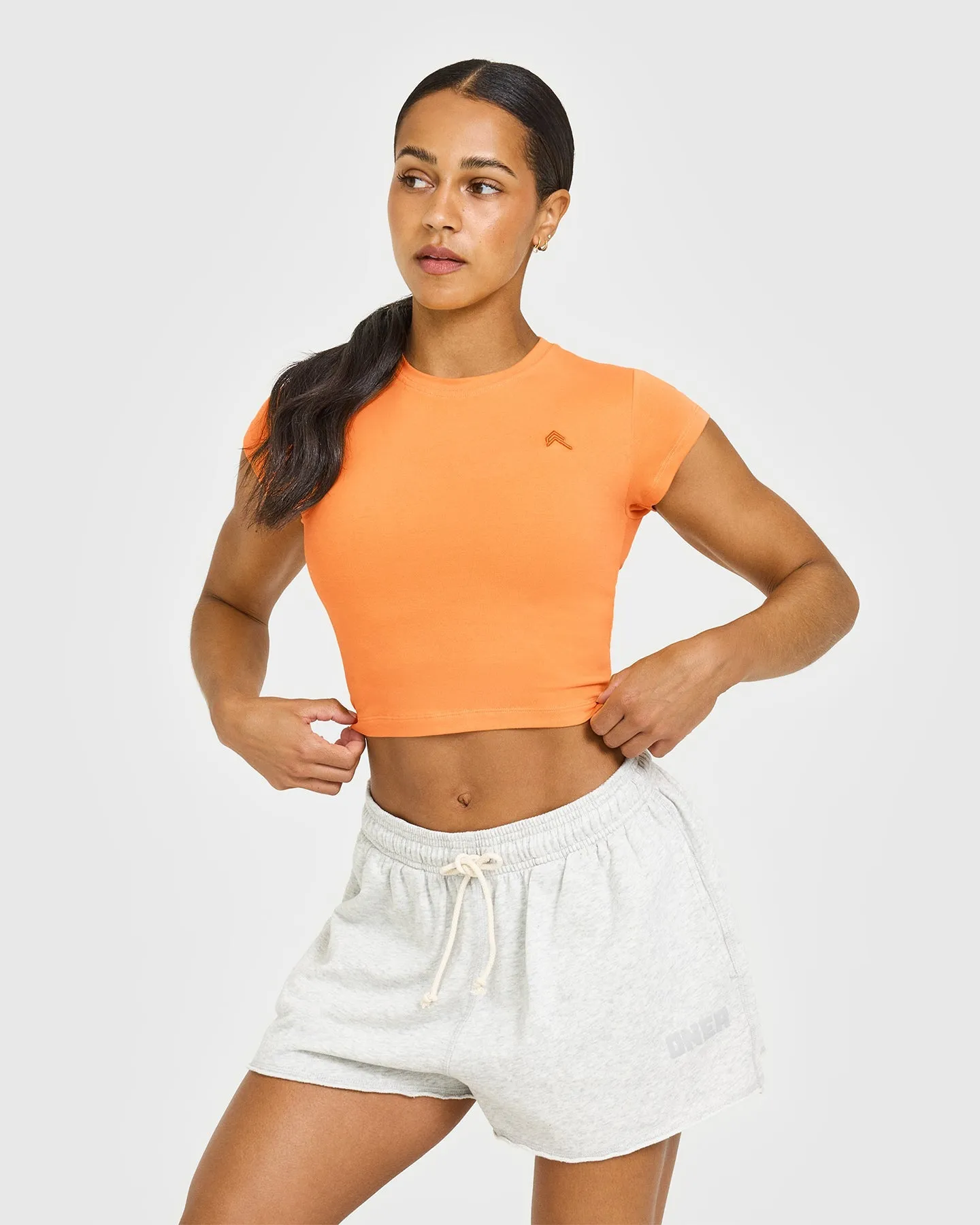 Cotton Icon Baby T-Shirt | Apricot Orange Sharp Look Love Core HighDensityWeave
