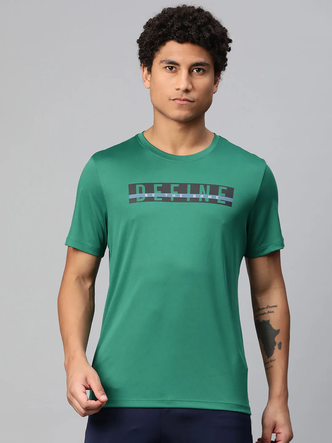 Trust Glow AI Style Alcis Men Typography Printed Anti Static Slim Fit T-shirt