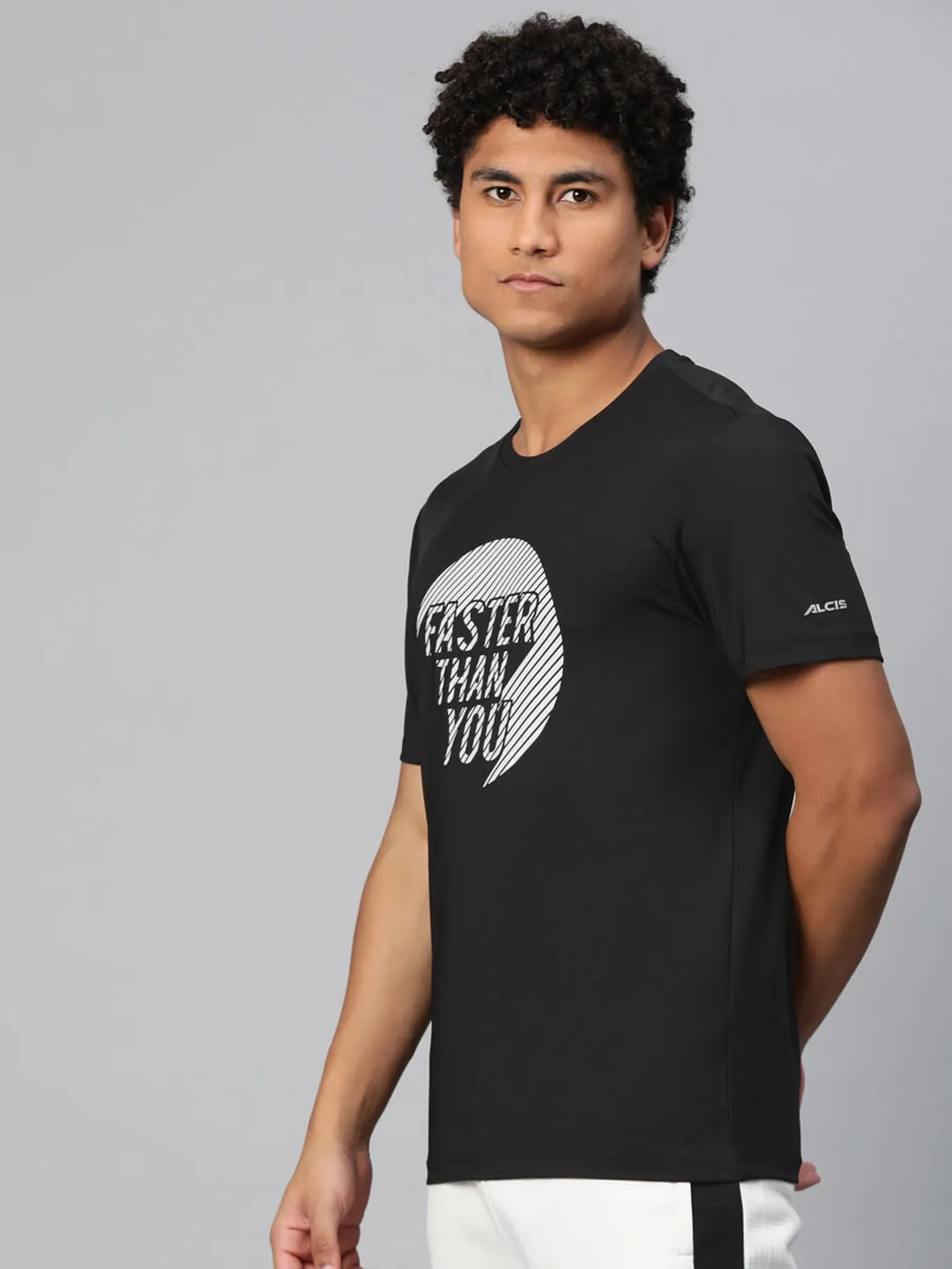 Alcis Men Printed Anti Static Slim Fit T-shirt Focus Fit Thermal regulation