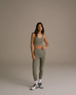 Fashion Wear Comfort Fit Waistband Ultimate Wrap Over Leggings - Olive Green