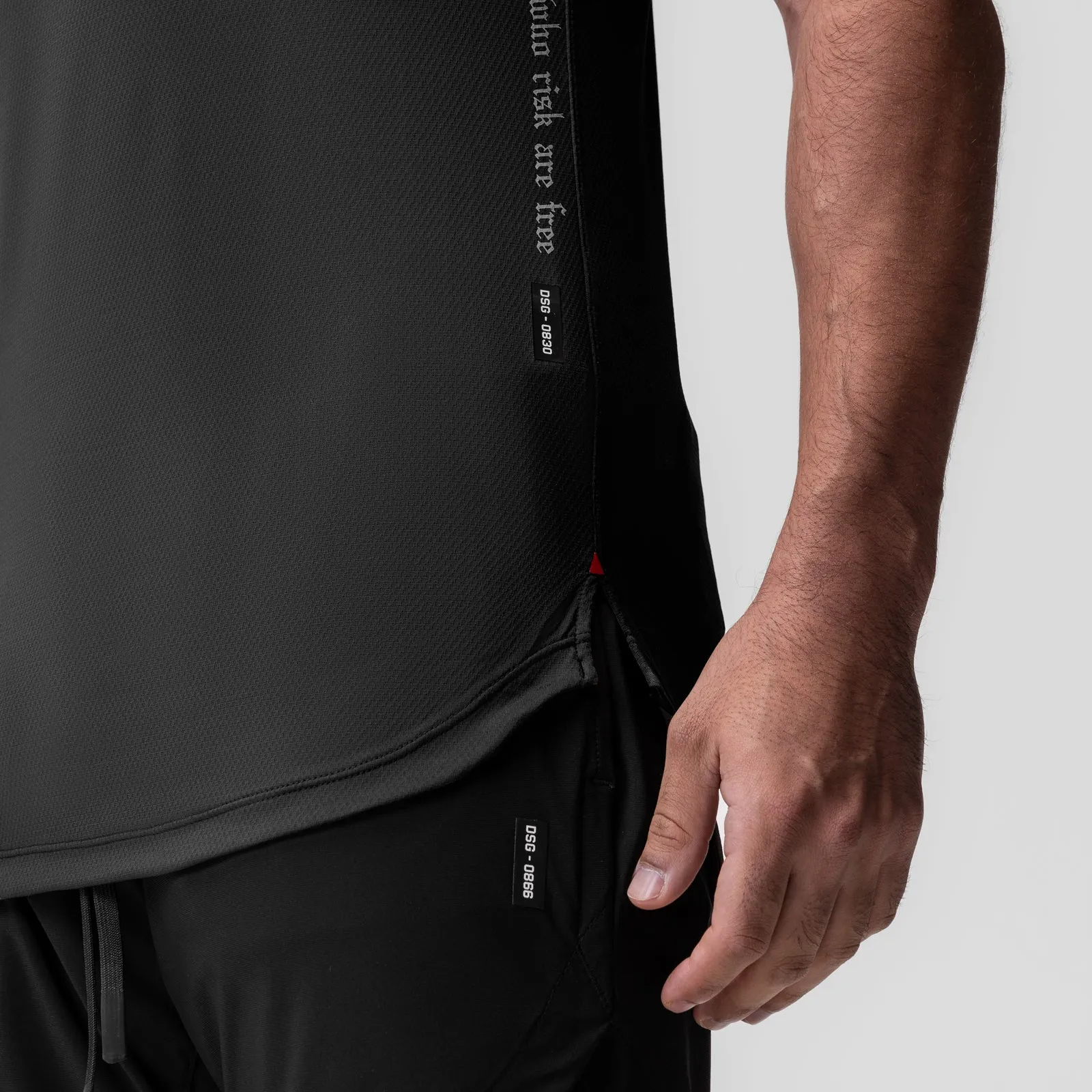 0830. AeroSilver? Tank Top - Black "OTWR" Minimalist Trimmings