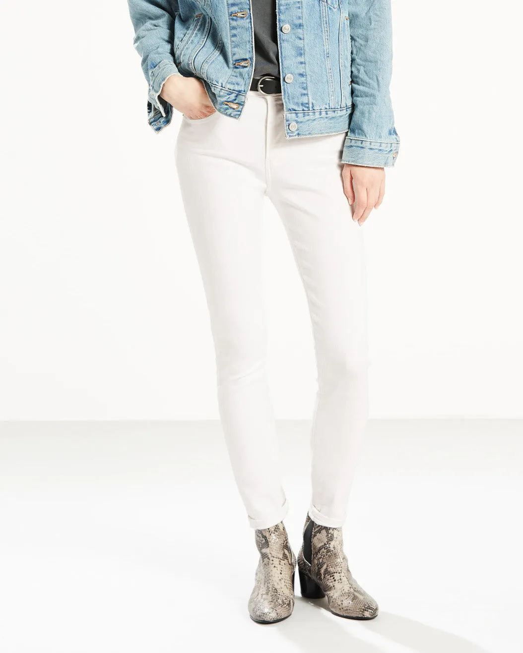 Workwear Ready Beach Day Brunch Outfit Elegant Levi's? Womens 721 High Rise Skinny Jeans - Western White