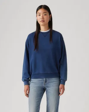 Smooth zipper closure Levi's? Womens Heritage Crewneck Sweat - Medium Indigo