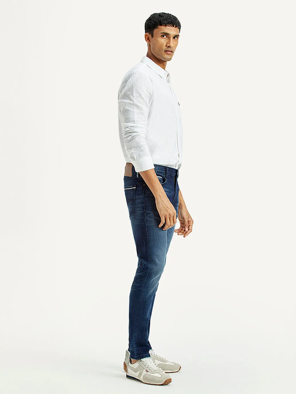 Flat Lock Stitching Men's 512 Dark Indigo Slim Tapered Fit Mid Rise Jeans