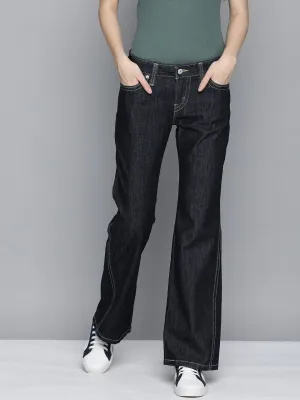 Stretch Road Trip Brunch Outfit Women's Blue Bootcut Fit Low Rise Jeans