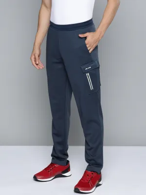 Flexible Leg All Use Alcis Men Navy Blue Solid Track Pants