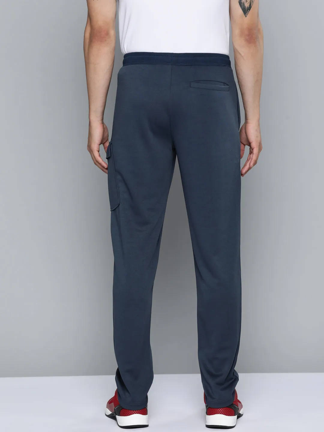Seamless Waist Technology Alcis Men Navy Blue Solid Track Pants