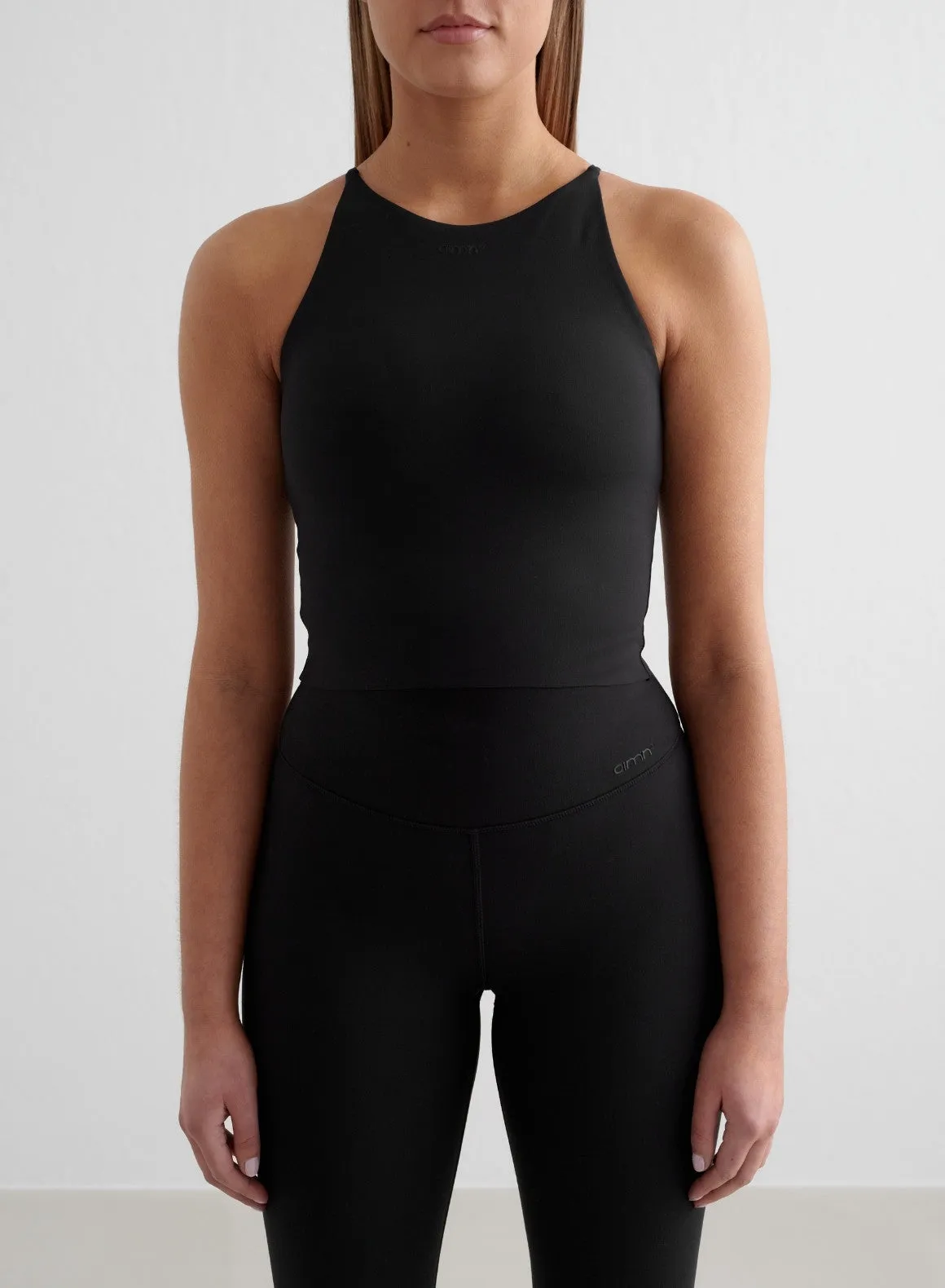 technological breakthrough multi crewed Black Sense Halter Bralette