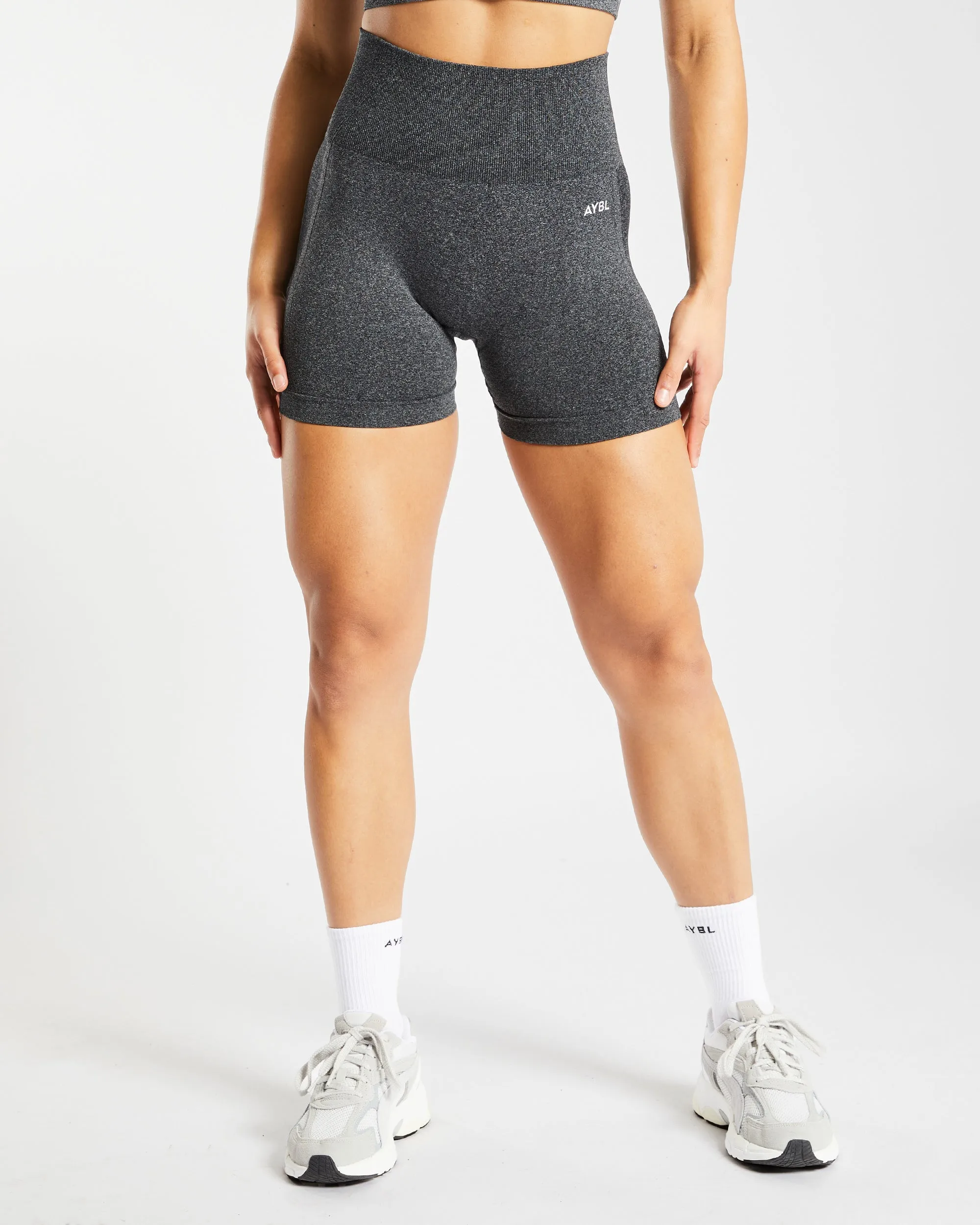 Empower Seamless Shorts - Black Marl Eco Friendly Dye Process Slimming Effect