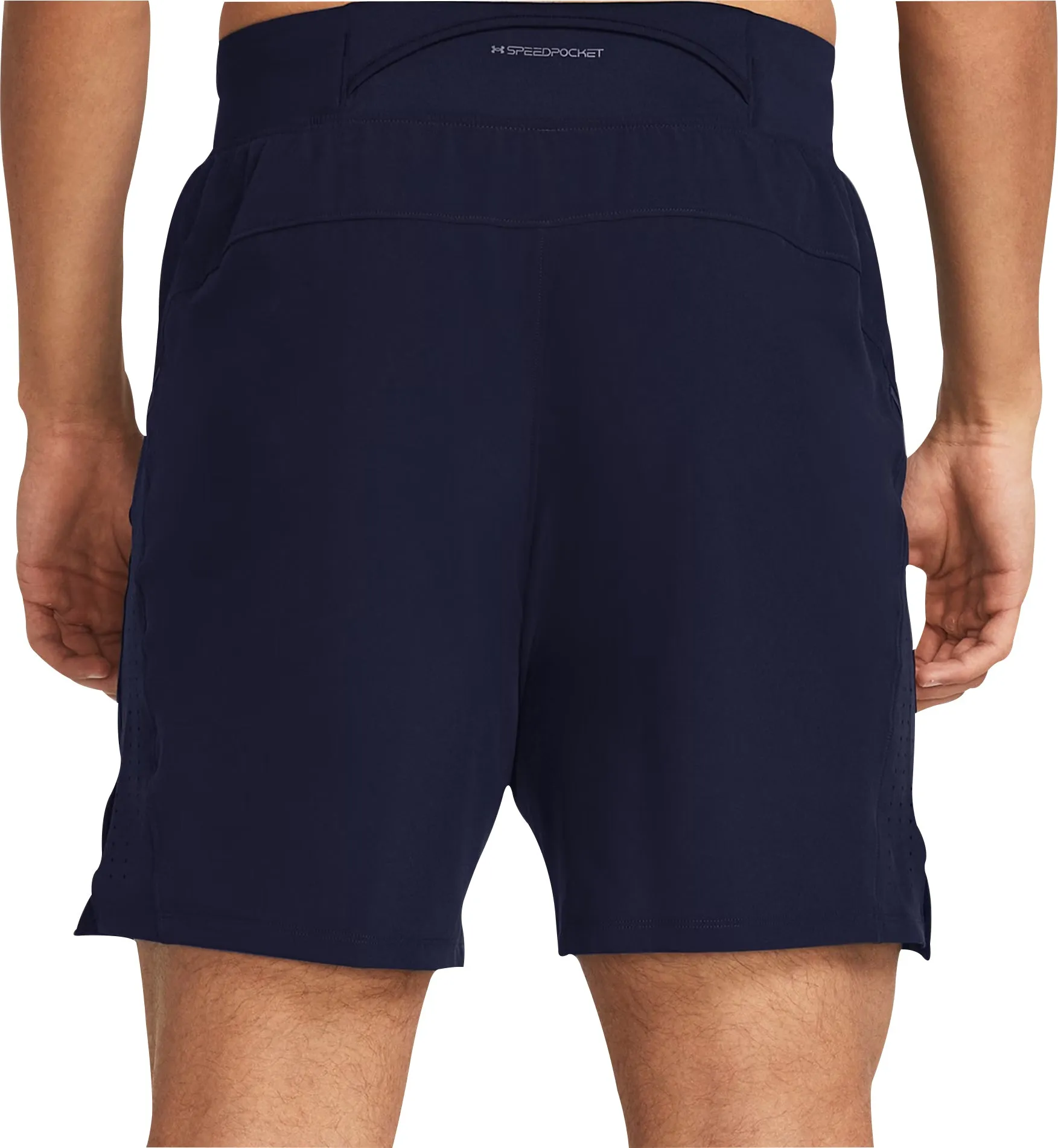 Ergonomic Pattern Cutting Tactile Feedback Loops Under Armour Launch Elite 7 Inch Mens Running Shorts - Blue