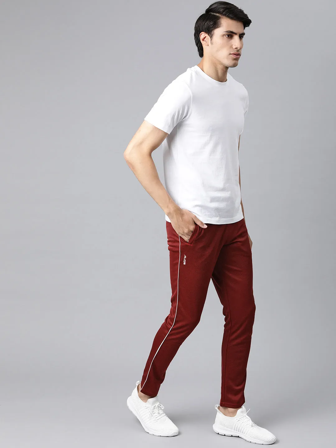 Reinforced Pockets ALCIS Men Printed Maroon Track Pant