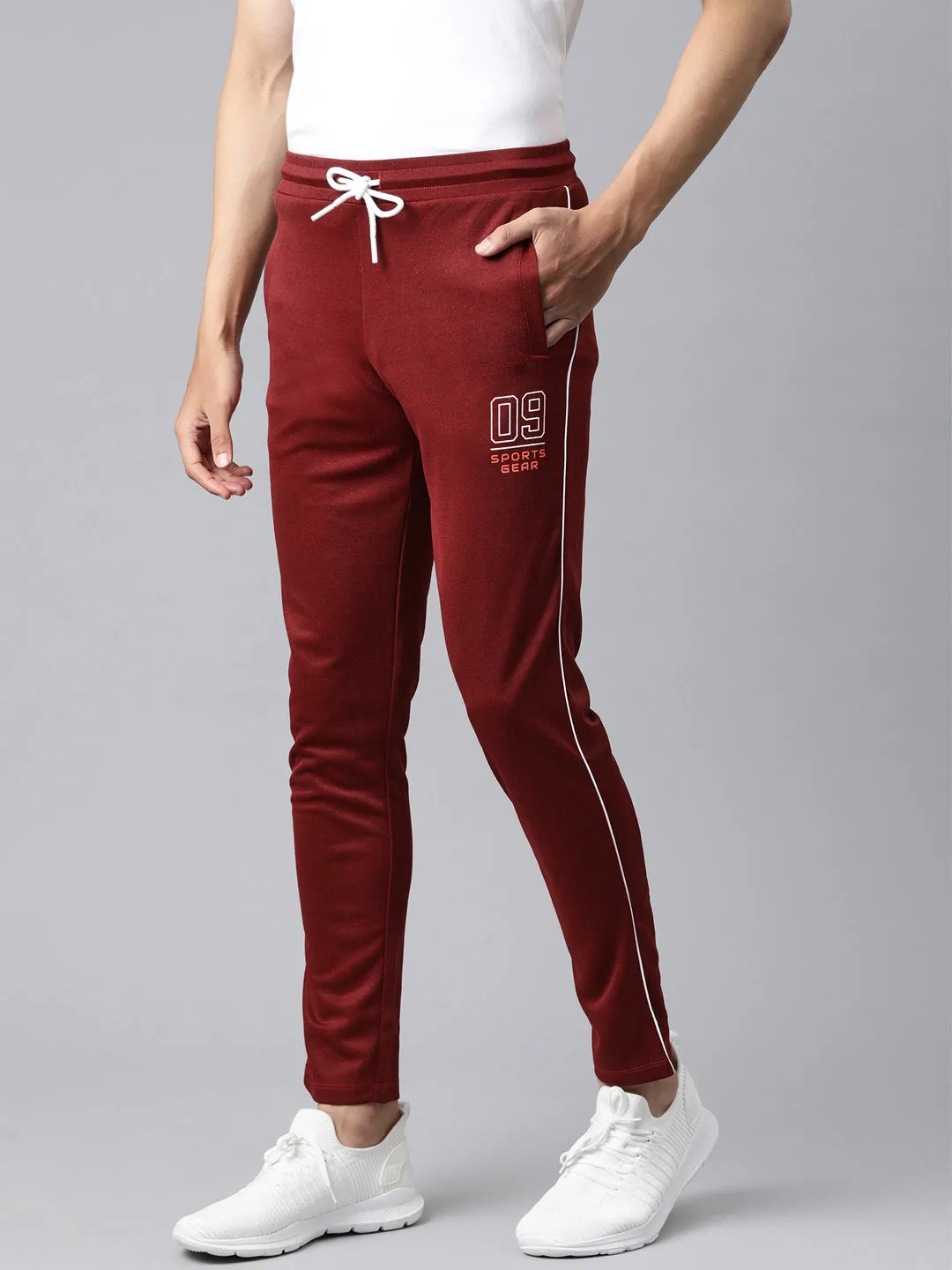 ALCIS Men Printed Maroon Track Pant Fashion Forward