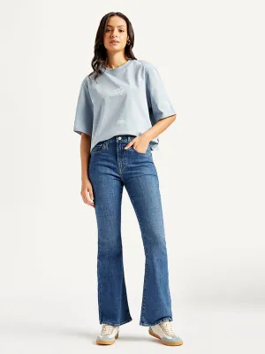 Women's 726 Blue Flared Fit High Rise Jeans Chill Fit