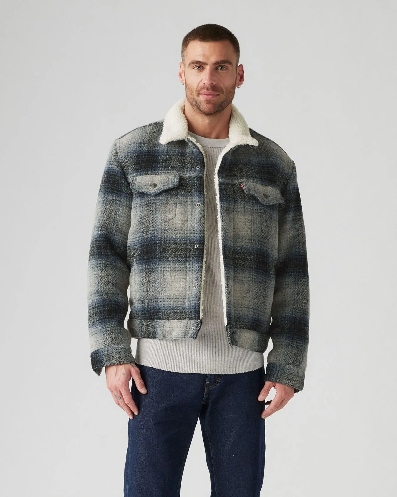 Universal Style Levi's? Type III Sherpa Jacket - Westin Plaid / Car Park Grey