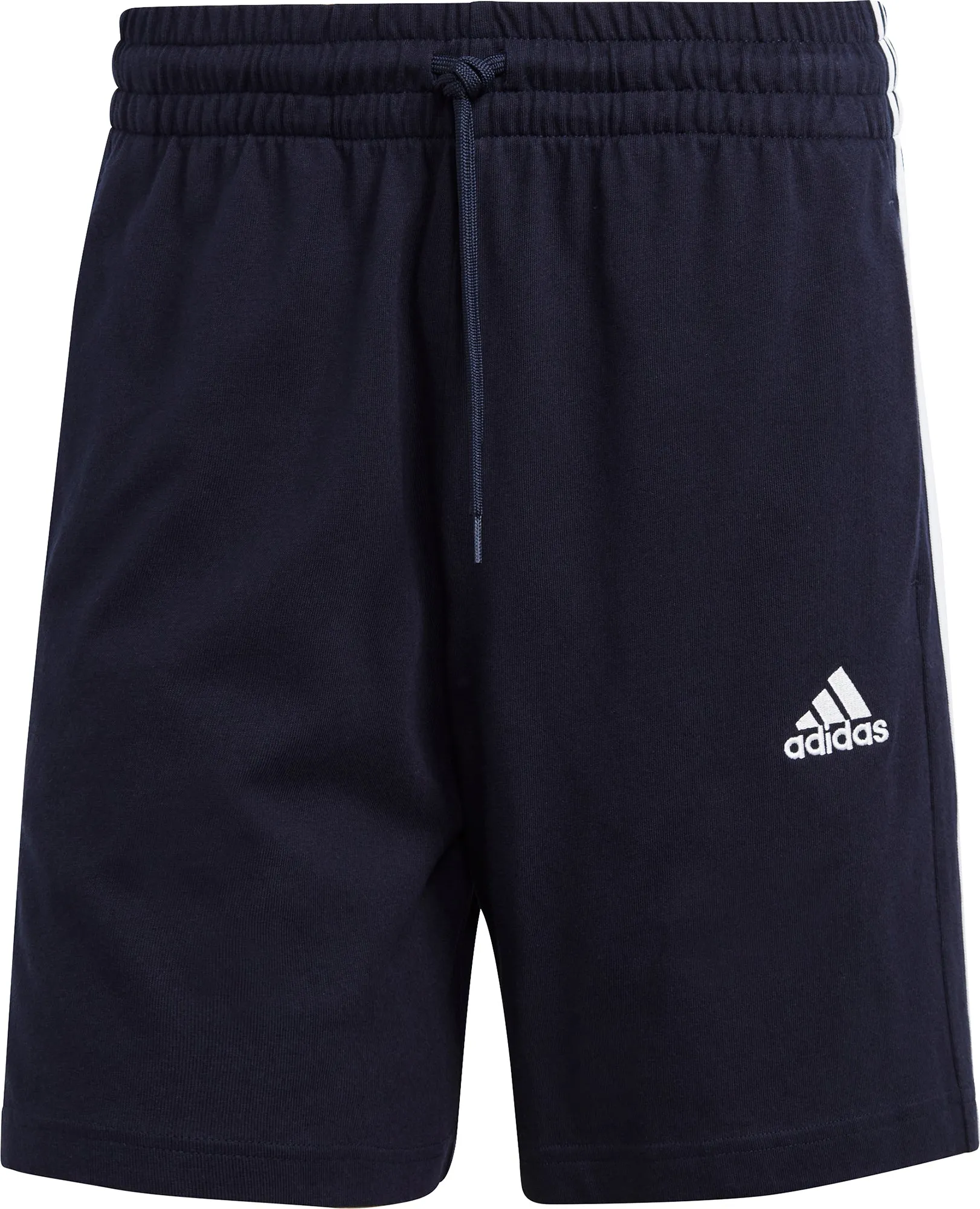 Smooth Fabric Elastic hem adidas Essentials 3 Stripes 7 Inch Mens Shorts - Navy
