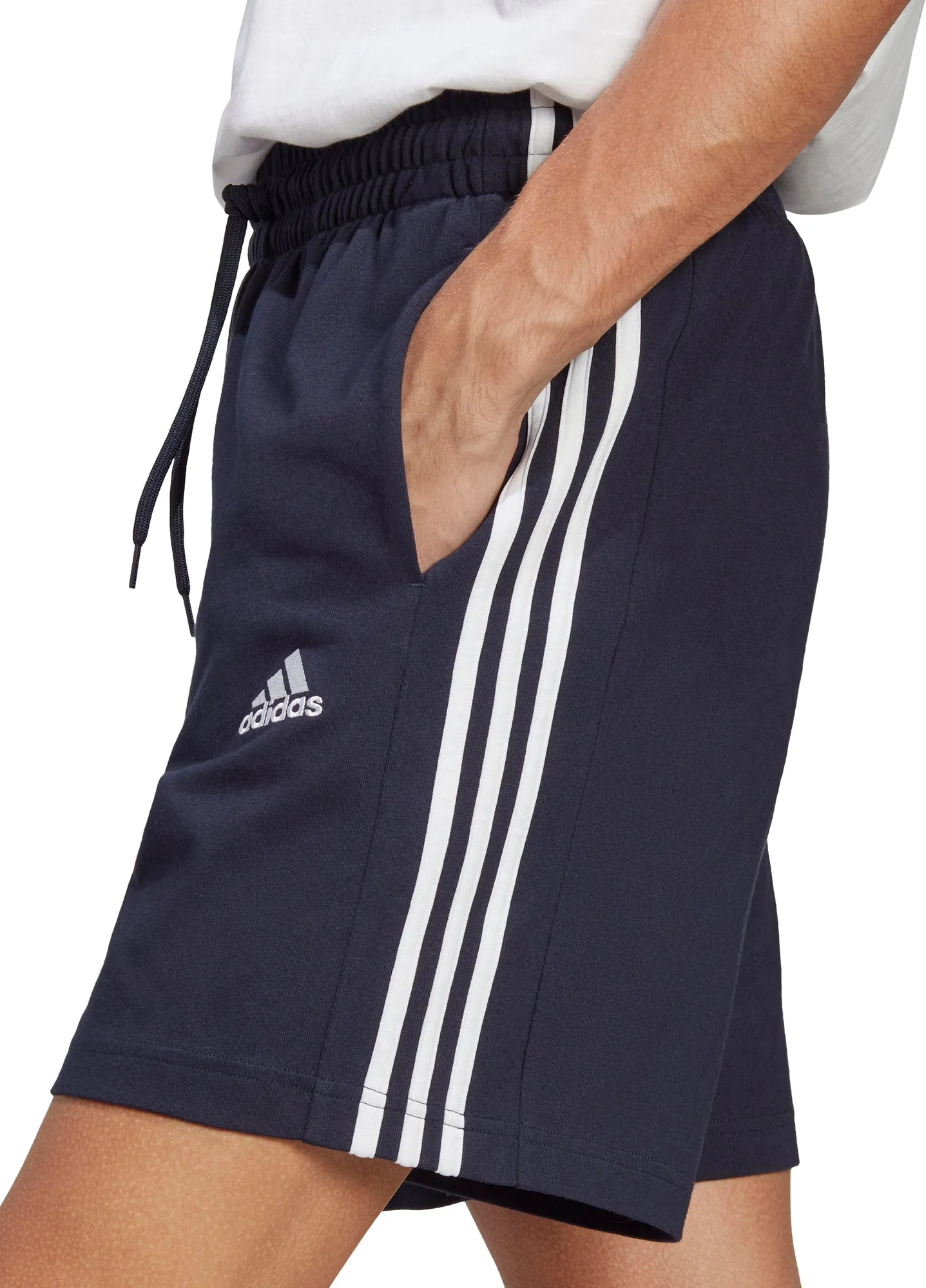 adidas Essentials 3 Stripes 7 Inch Mens Shorts - Navy Eco Certified Dye