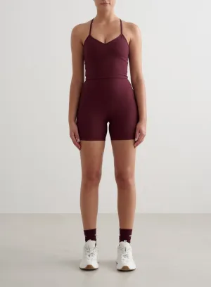 Cherry Ribbed Performance Midi Biker Shorts ReflectiveAccents