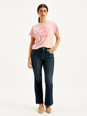 Beach Day Minimalist Style Youth Style Autumn Days Parent Style Bold Women's 726 Blue Flared Fit High Rise Jeans