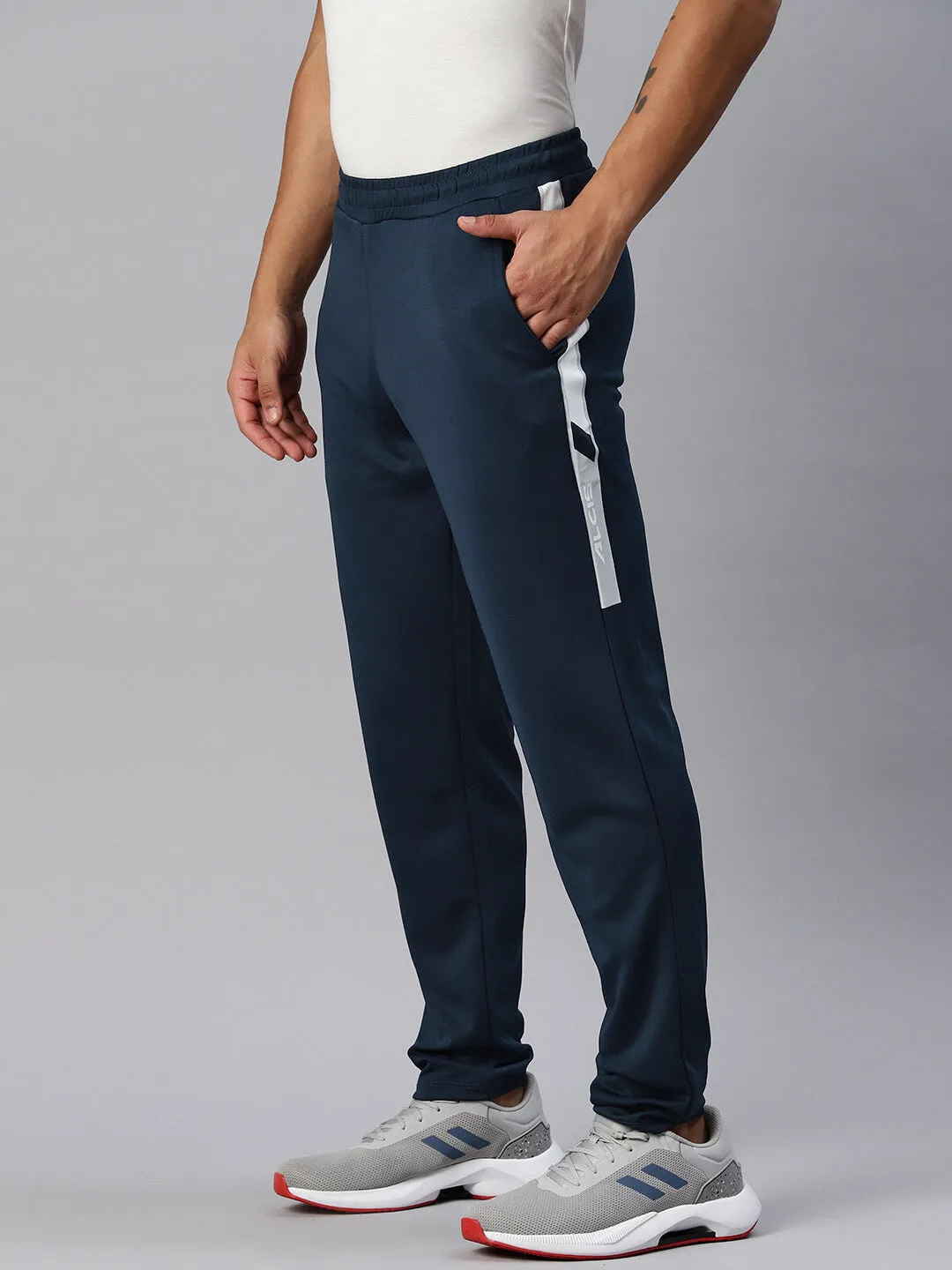 Alcis Men Striped Drytech  Slim Fit Running Track Pants Stay Cool