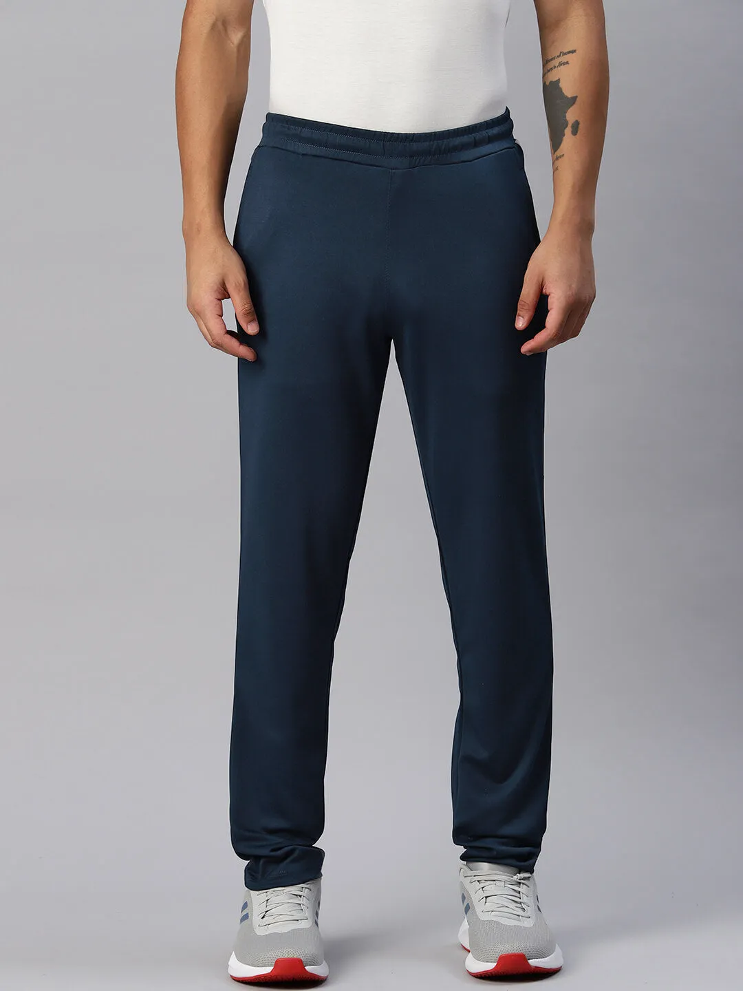 Abrasion Resistant Panels AdjustableTabs Alcis Men Striped Drytech  Slim Fit Running Track Pants