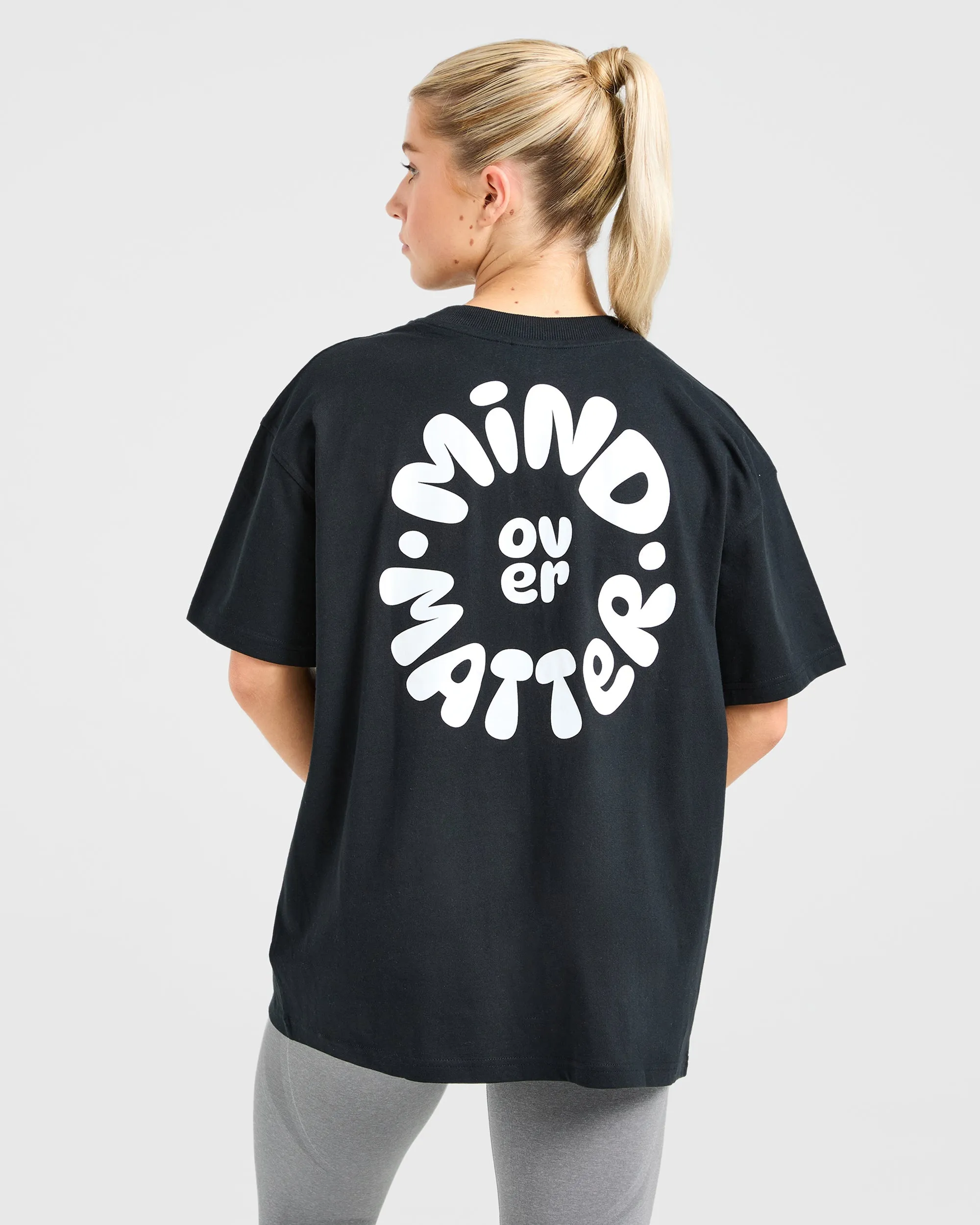Mind Over Matter V2 Oversized T Shirt - Black Chic Fit Lightweight Design GussetedCrotch
