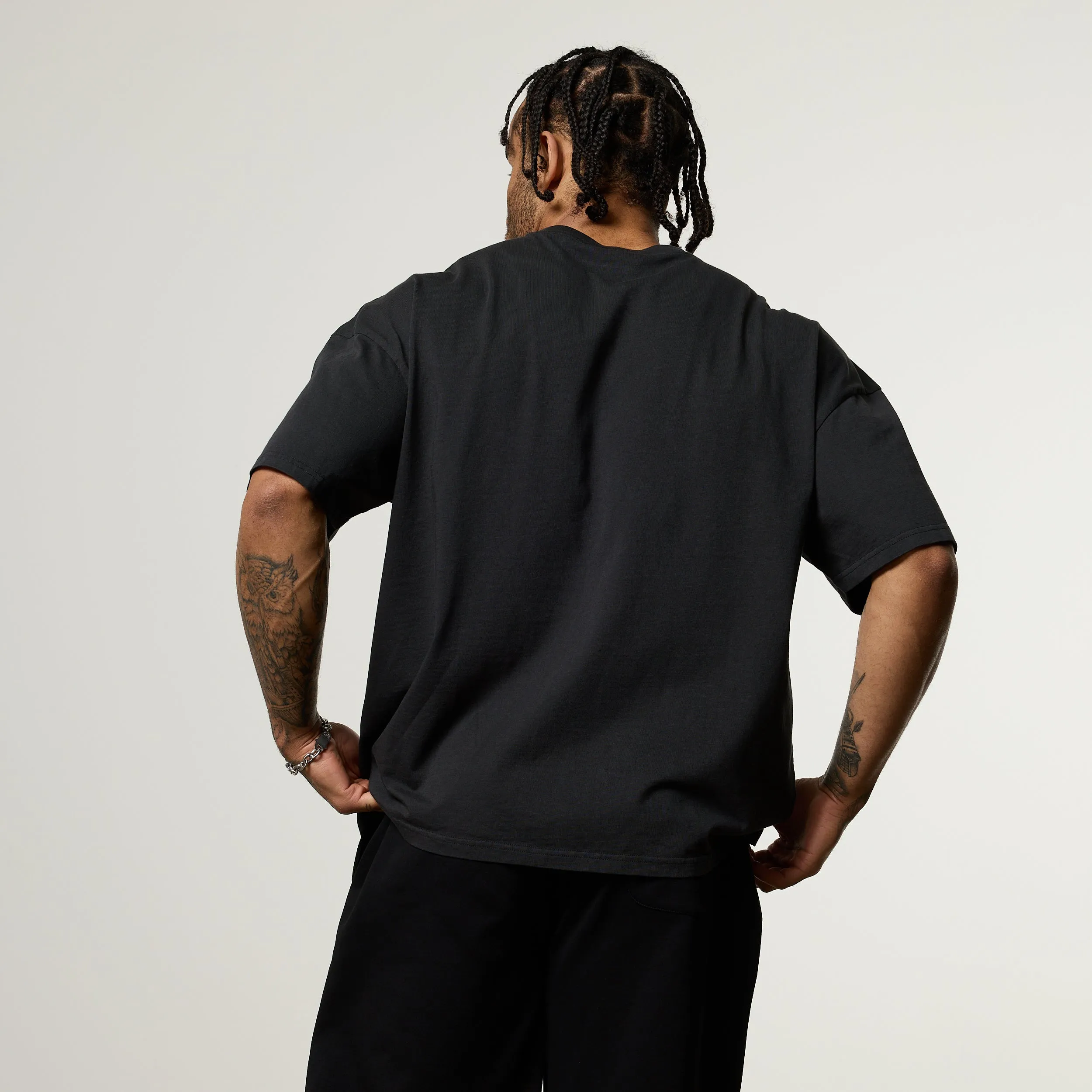 Vanquish Obsidian Black Angel Oversized Boxy T Shirt Street Casual color blocking