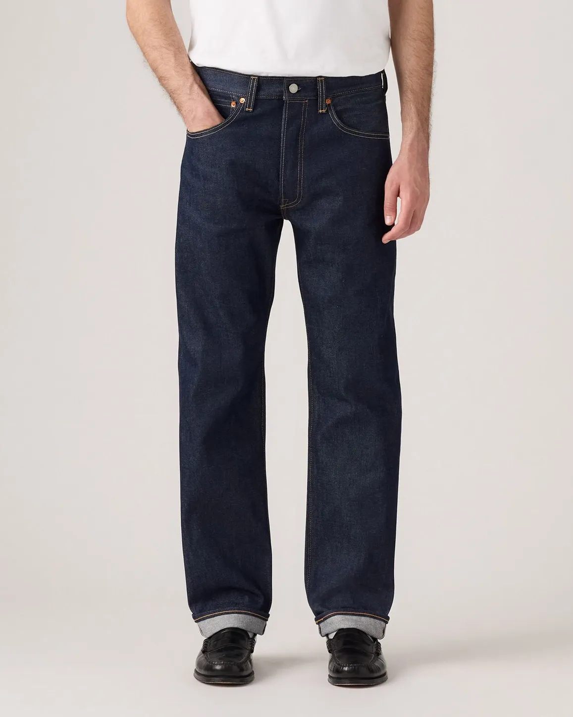 Levi's? 501 Original Regular Fit Selvedge Mens Jeans - Hudson Rigid Spring Mood Affordable