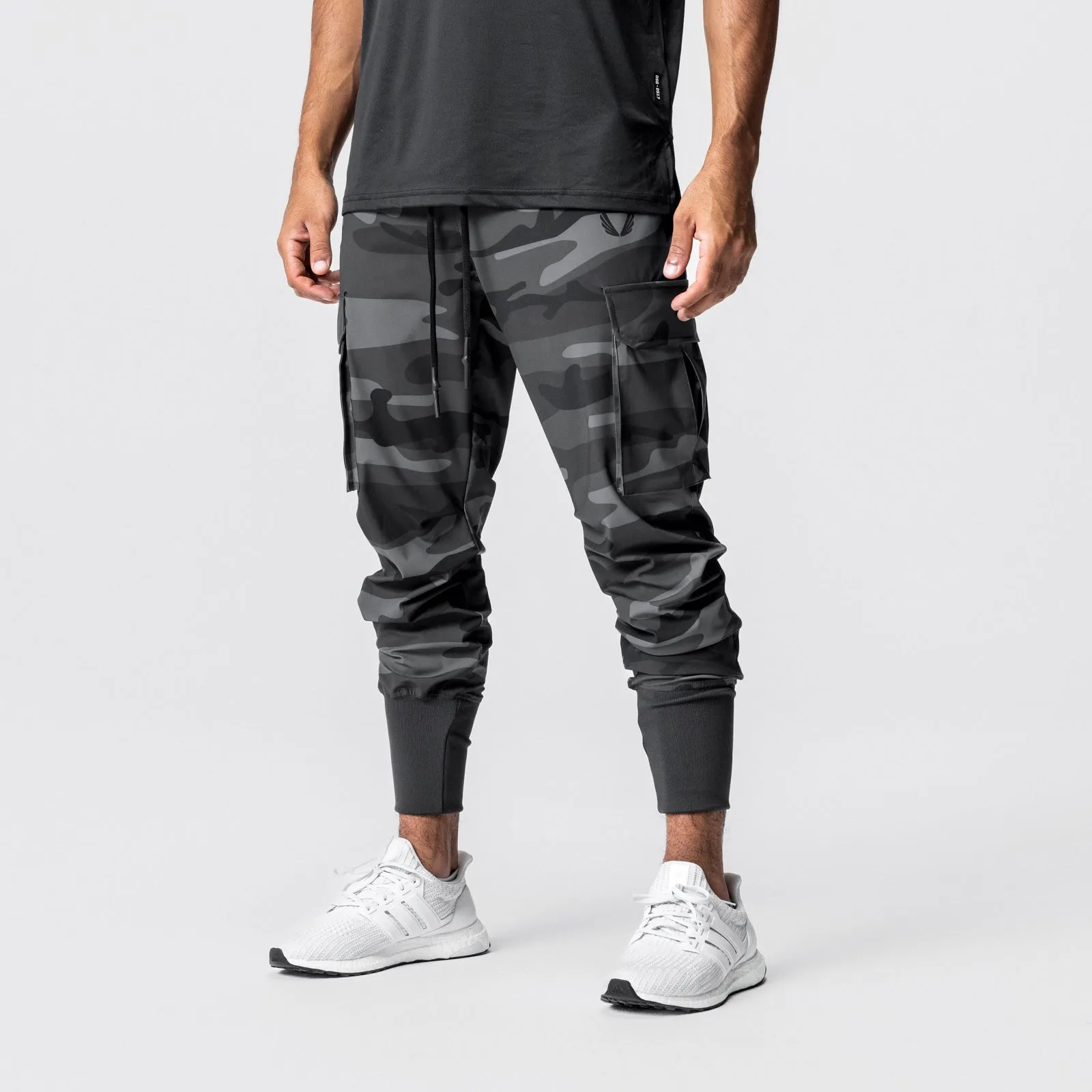 0437. Tetra-Lite? Cargo High Rib Jogger - Black Camo Four Way Stretch Outfit Staple