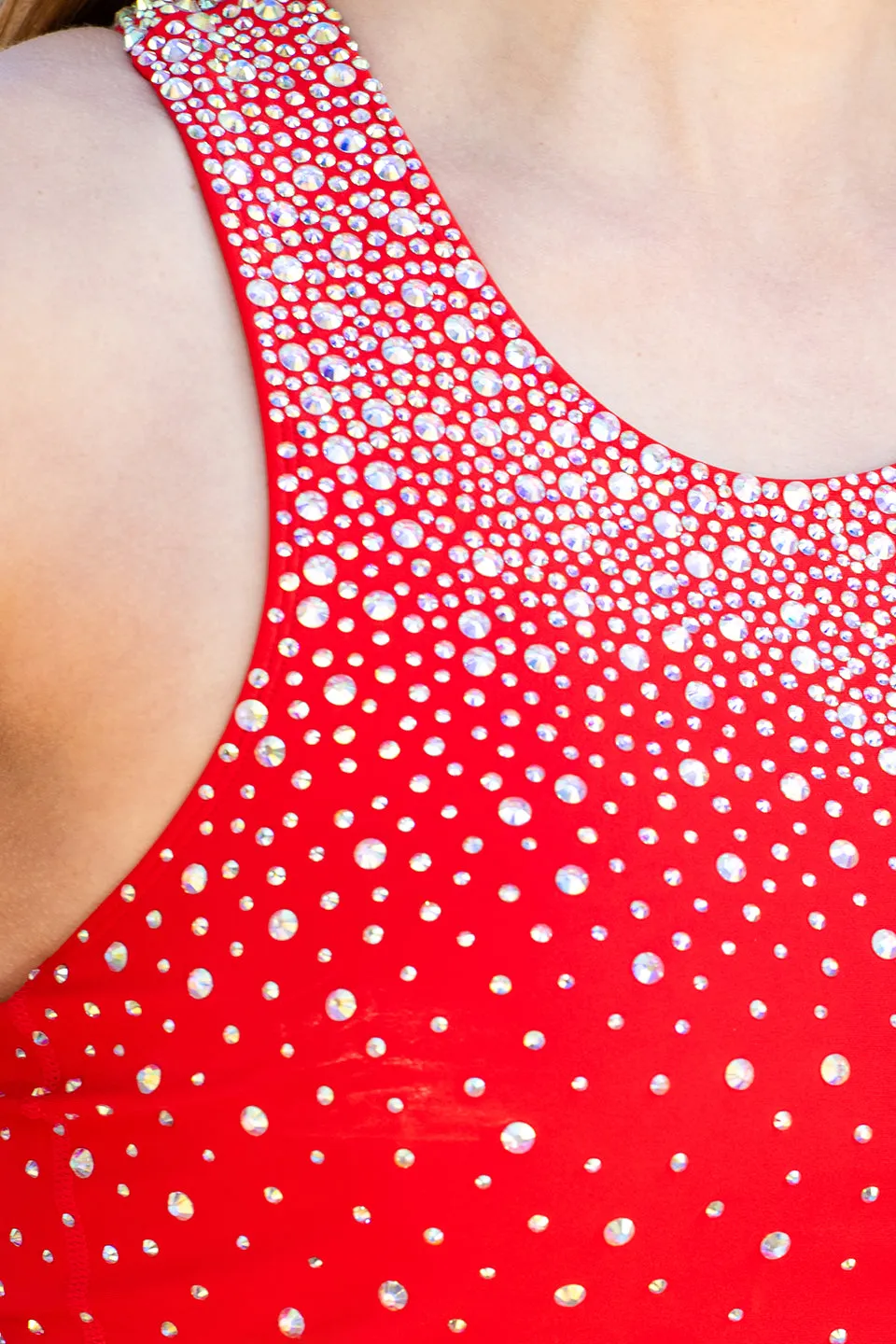 Crystal Couture Sport Tank in Red TagFreeDesign Daily Fit