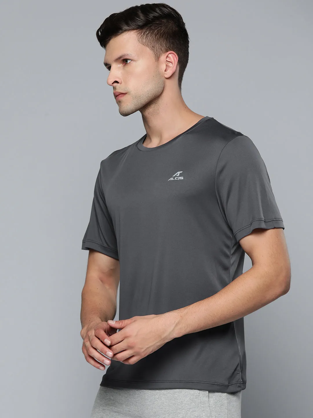 Alcis Men Dark Grey Wonder T-shirt Saga Vibe