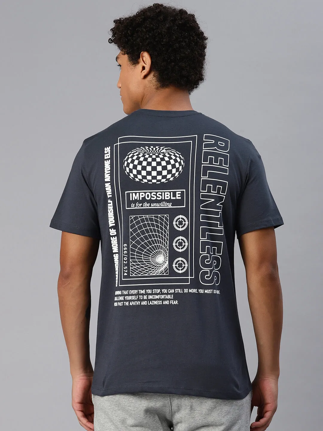 Alcis Men Typography Printed T-shirt Mind Glow Chill Fit