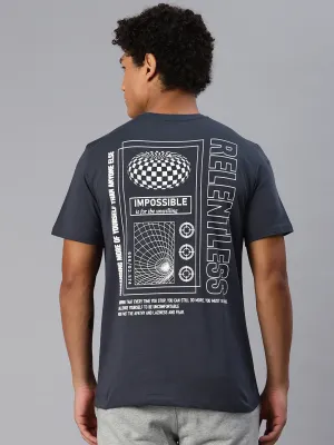 Alcis Men Typography Printed T-shirt Mind Glow Chill Fit