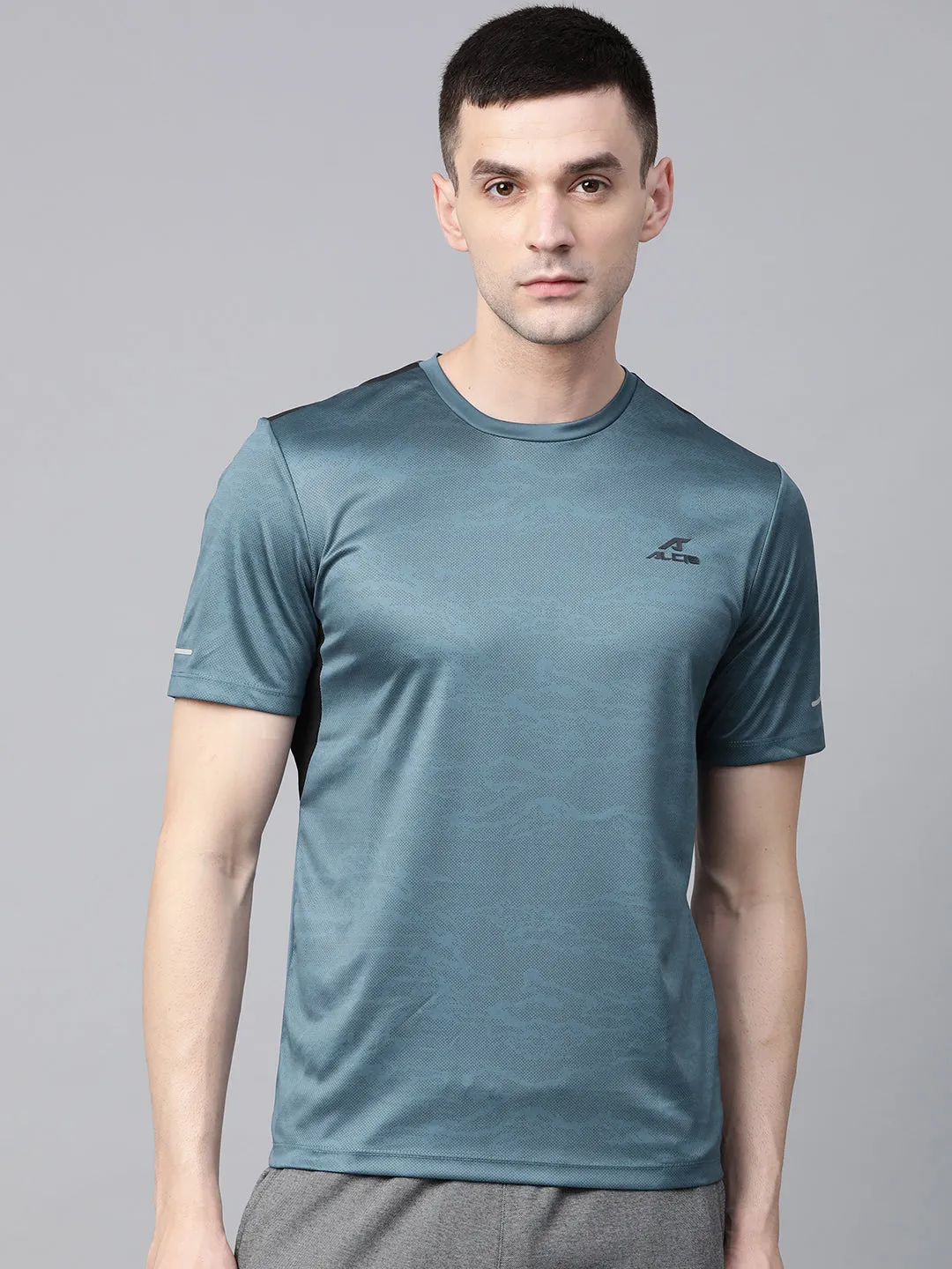Park Day Alcis Men Blue Printed Round Neck T-shirt