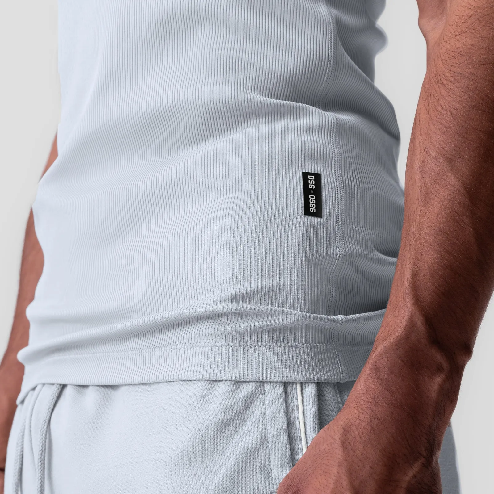 0986. Creora??Tech Ribbed Tank - Ice Blue Technology - advanced