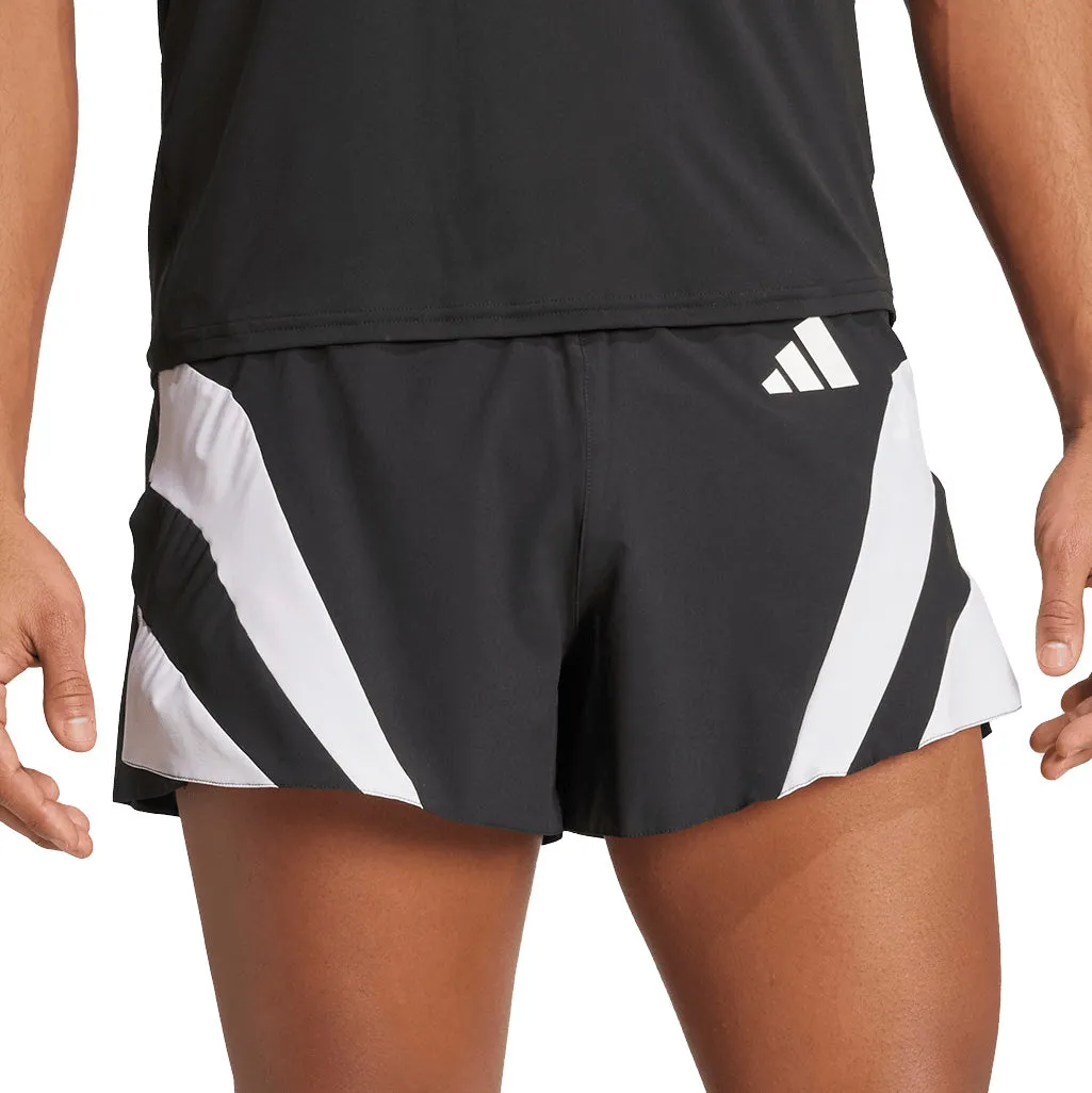 adidas Adizero Archive Gel 3 Inch Mens Running Shorts - Black Microfiber Blend Fabric adventure apparel