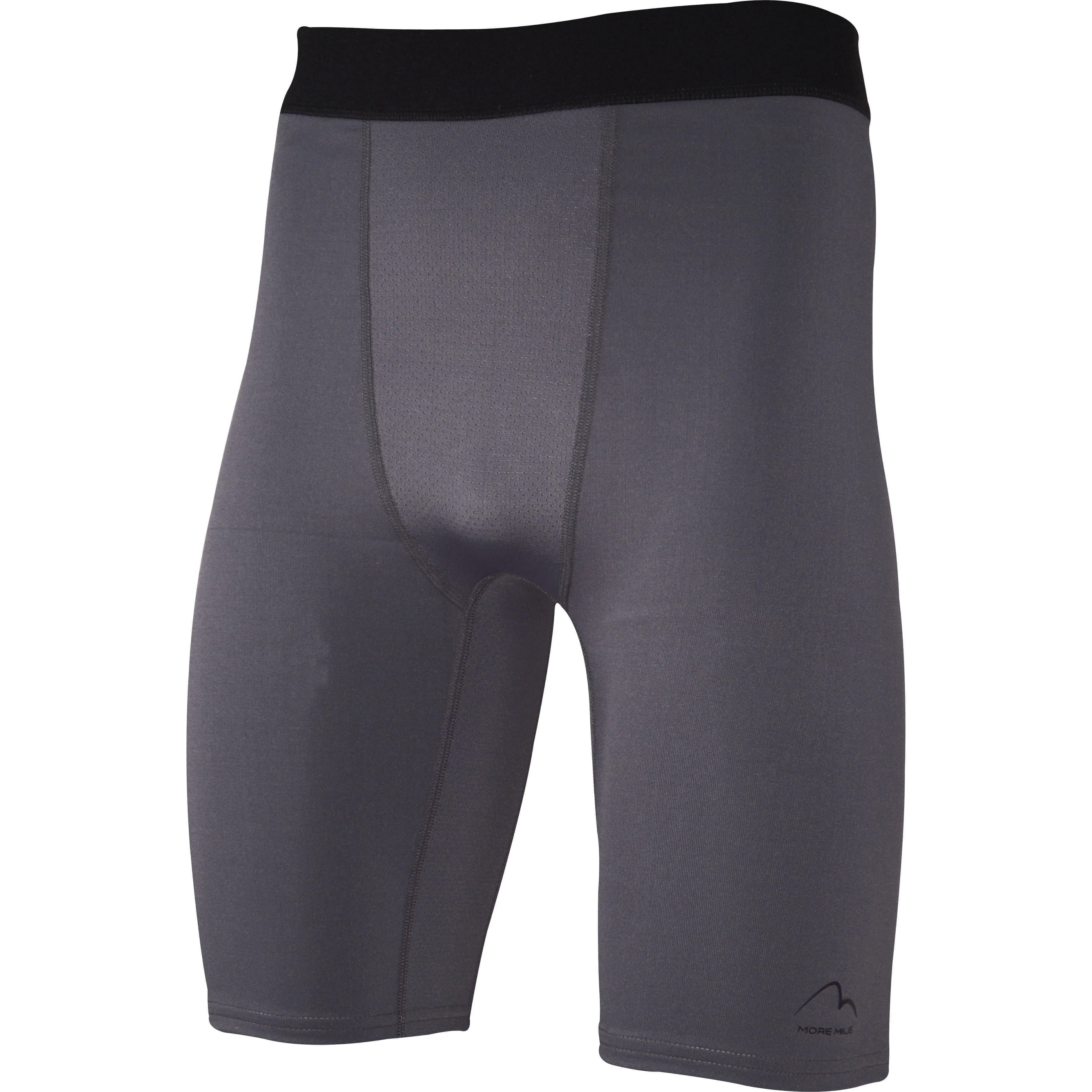 Polyester fabric More Mile Warrior Baselayer Mens Short Running Tights - Grey